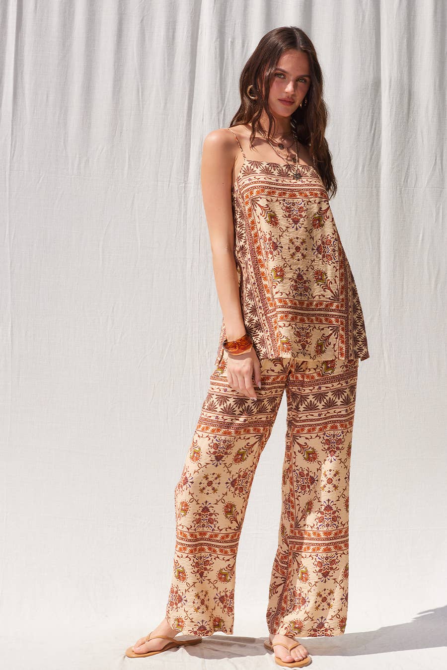 Printed Top and Pants Set