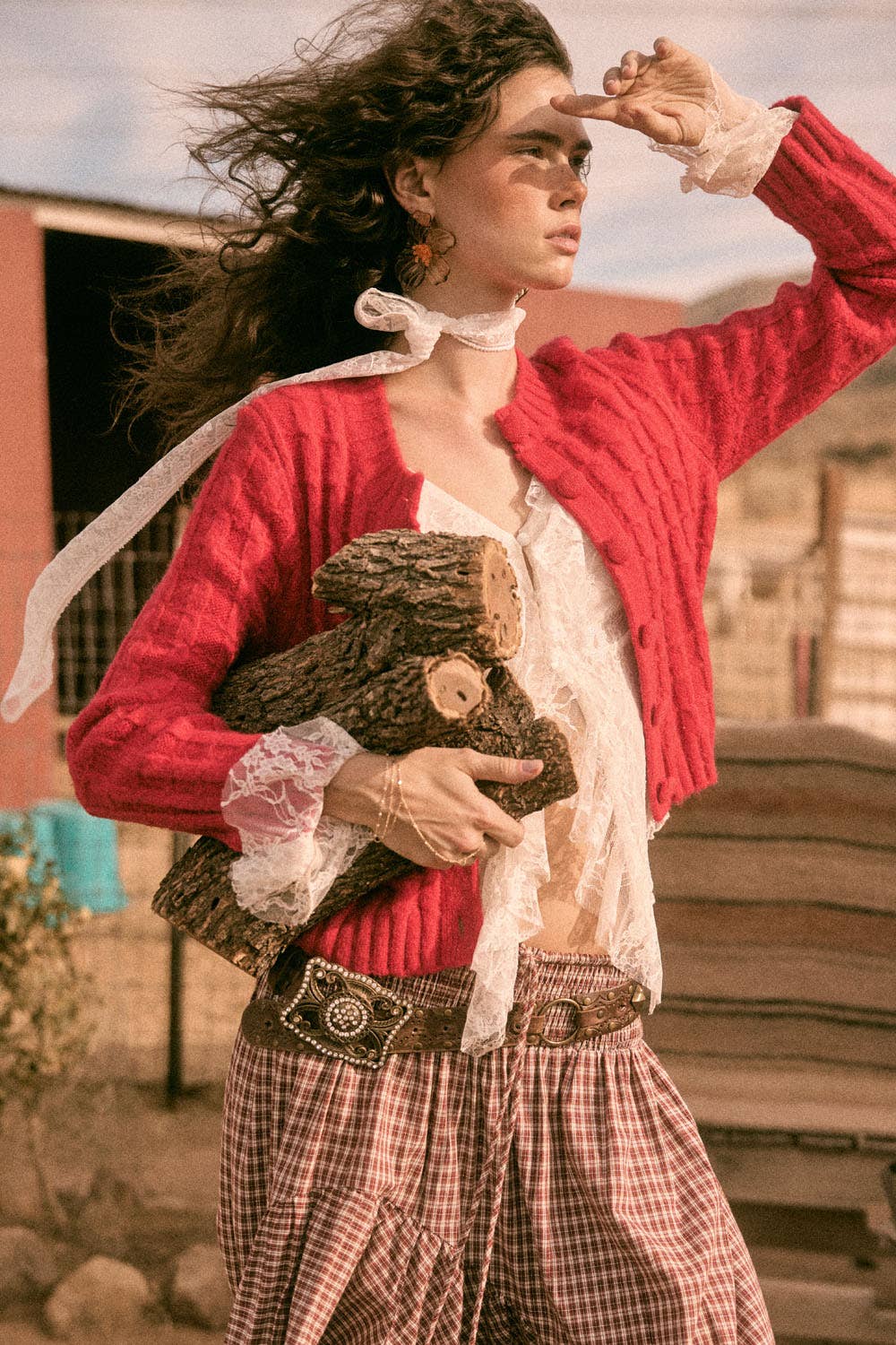 Cable Knit Button-Up Cardigan Sweater