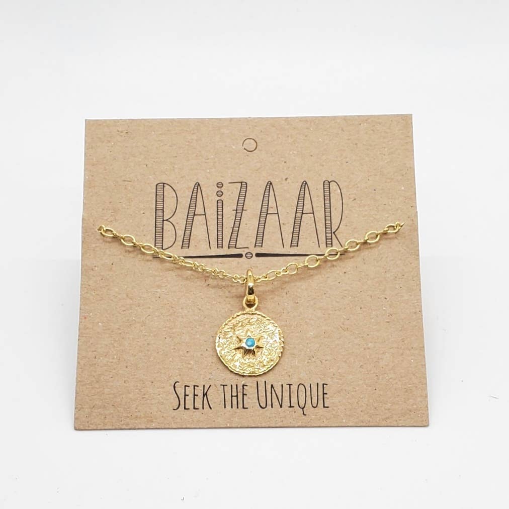 Stone Star Medallion Necklace