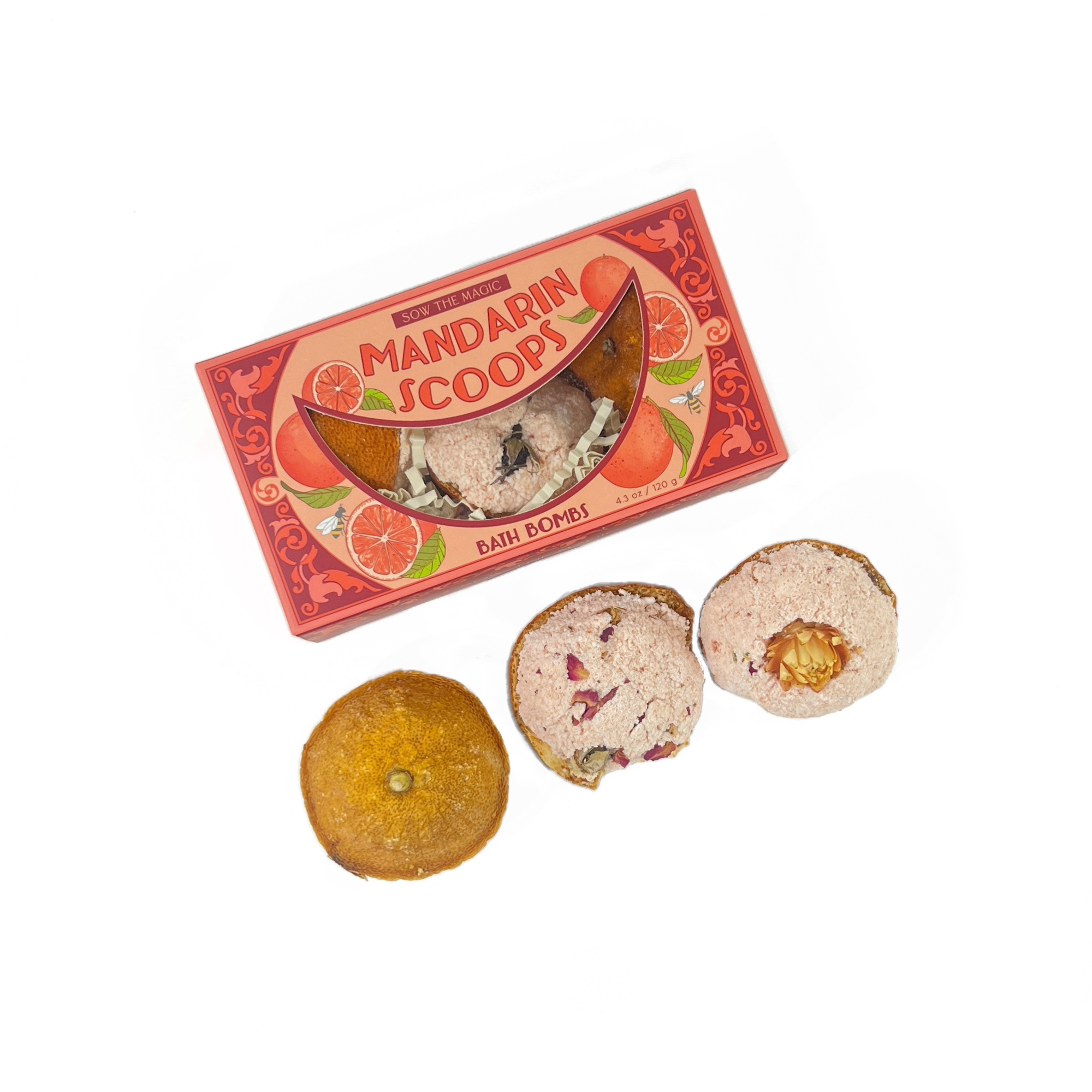 Mandarin Scoops Bath Bomb Gift Set made with Botanicals + Fruit