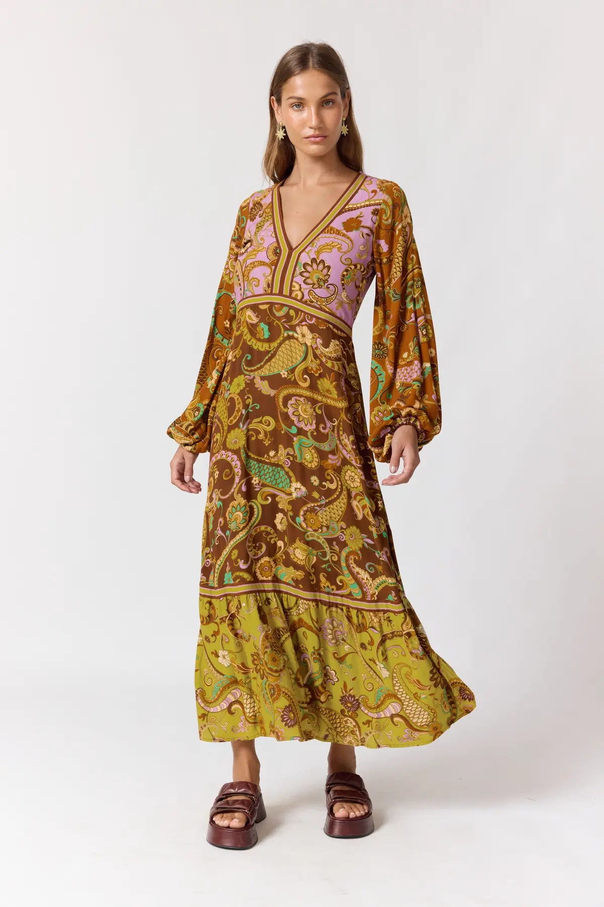 The Maple Dress in Mulberry by Nine Lives Bazaar