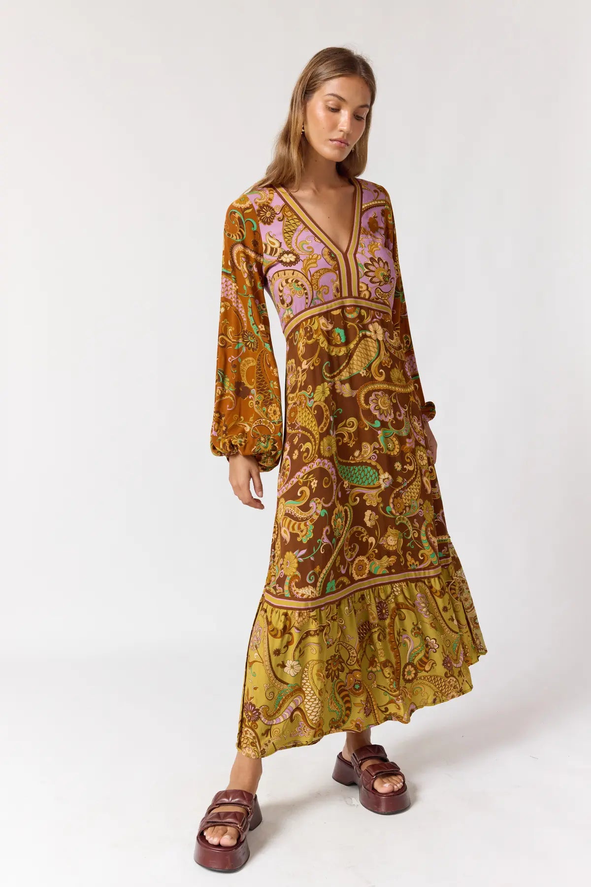 The Maple Dress in Mulberry by Nine Lives Bazaar