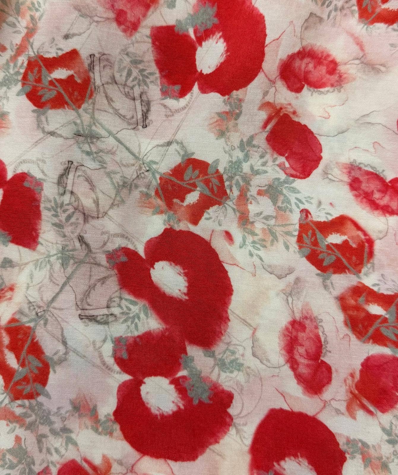 22119125-Poppy Bloom Button-Back Blouse