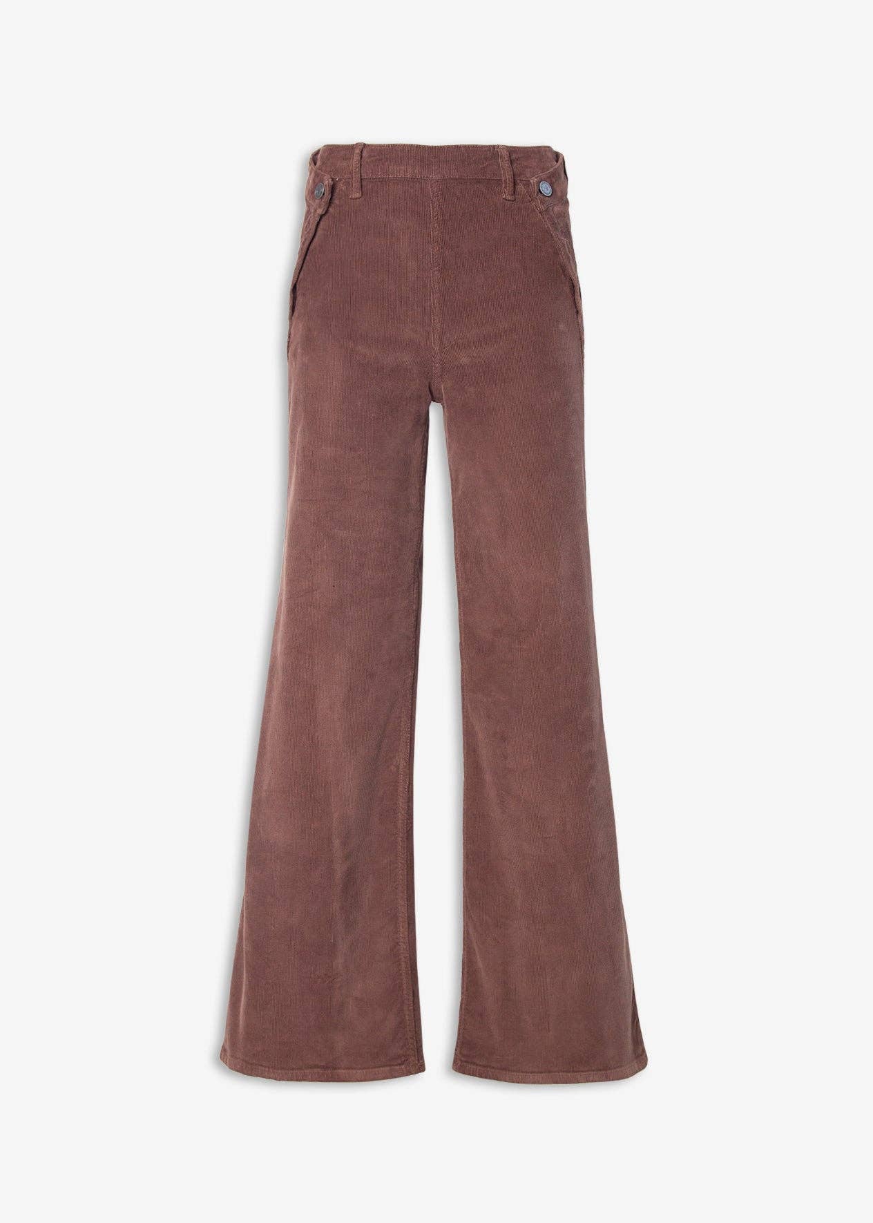 Dina High Waisted Wide Corduroy In Brown