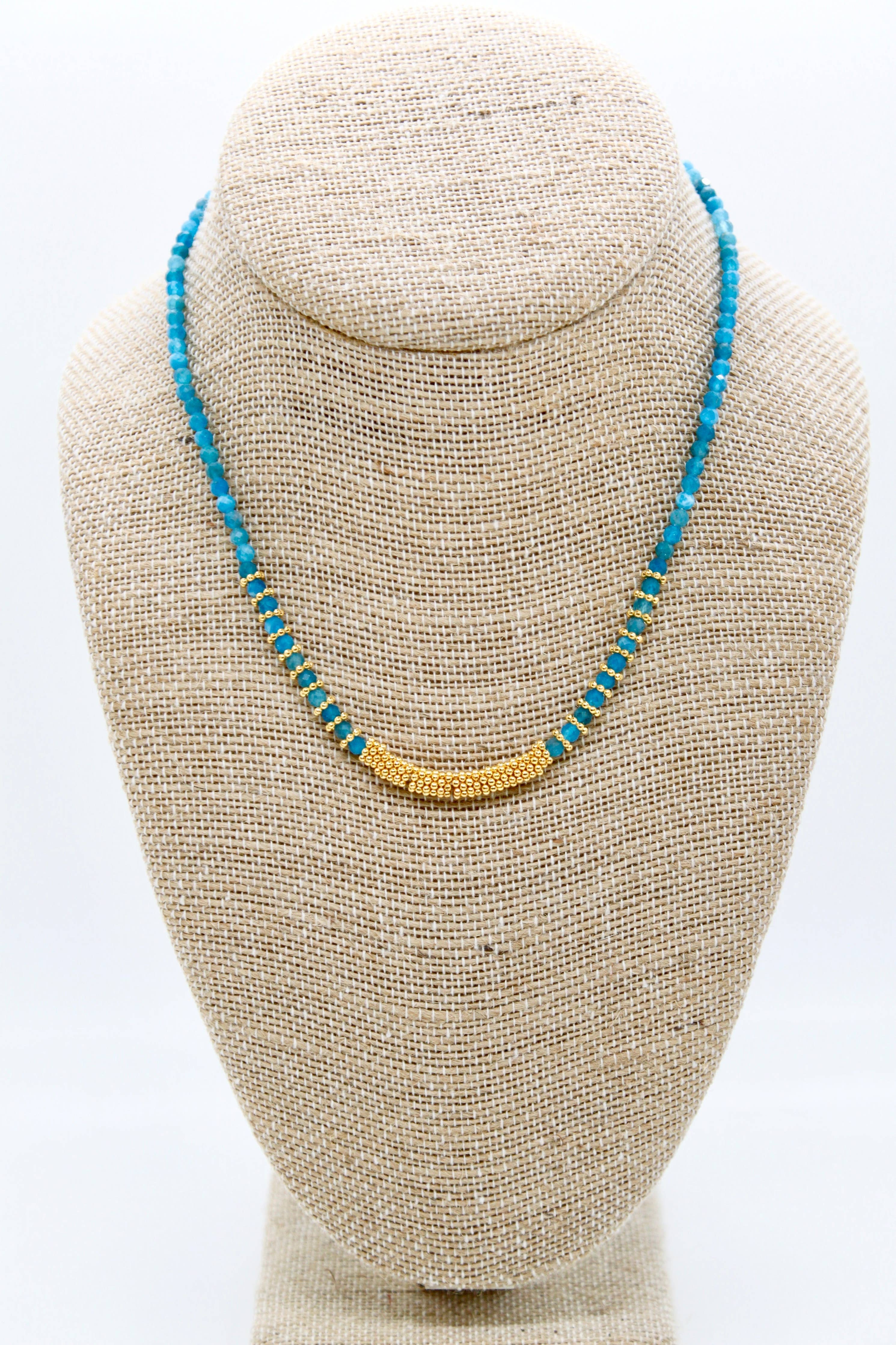 Apatite  and Gold Necklace - N2-2567A