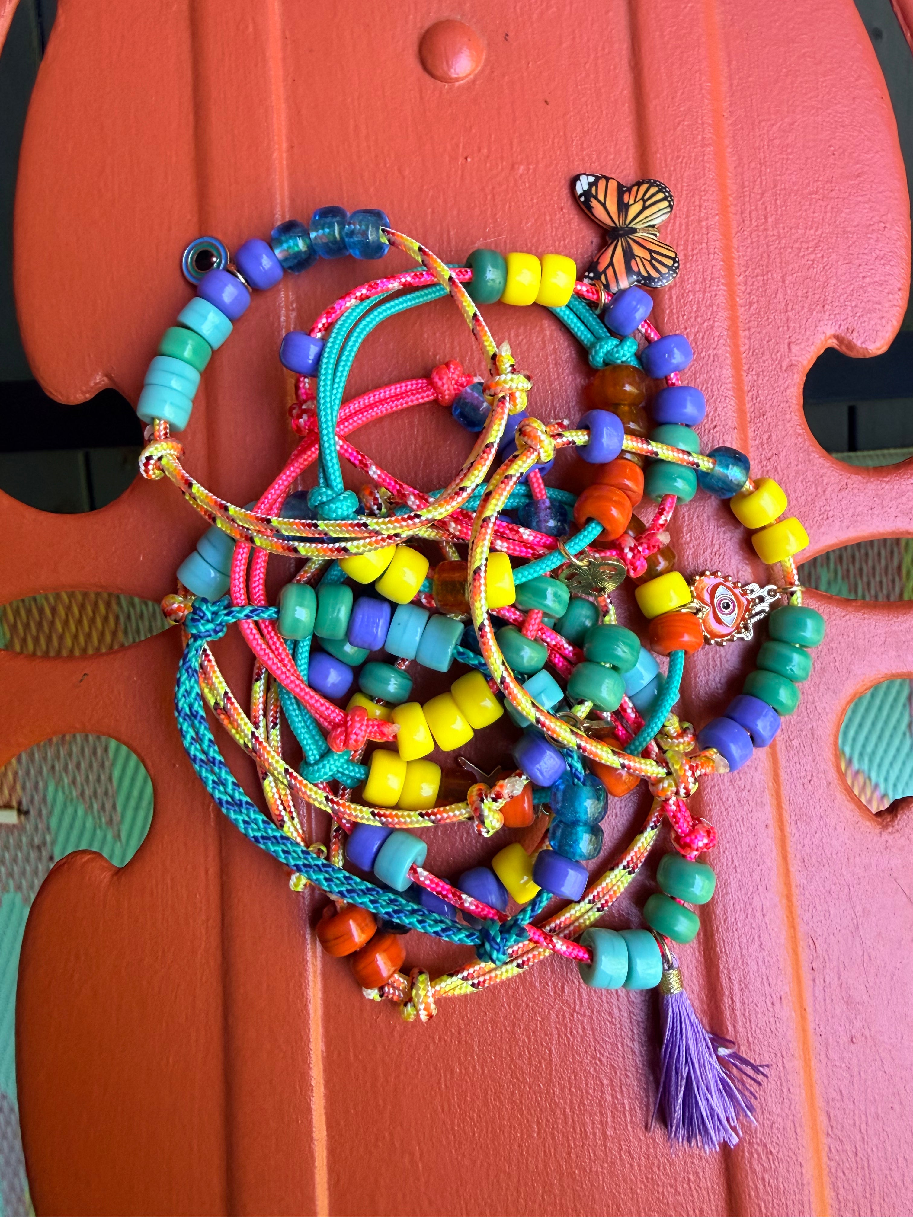 Future Relics Paracord &amp; Glass Bead Bracelet