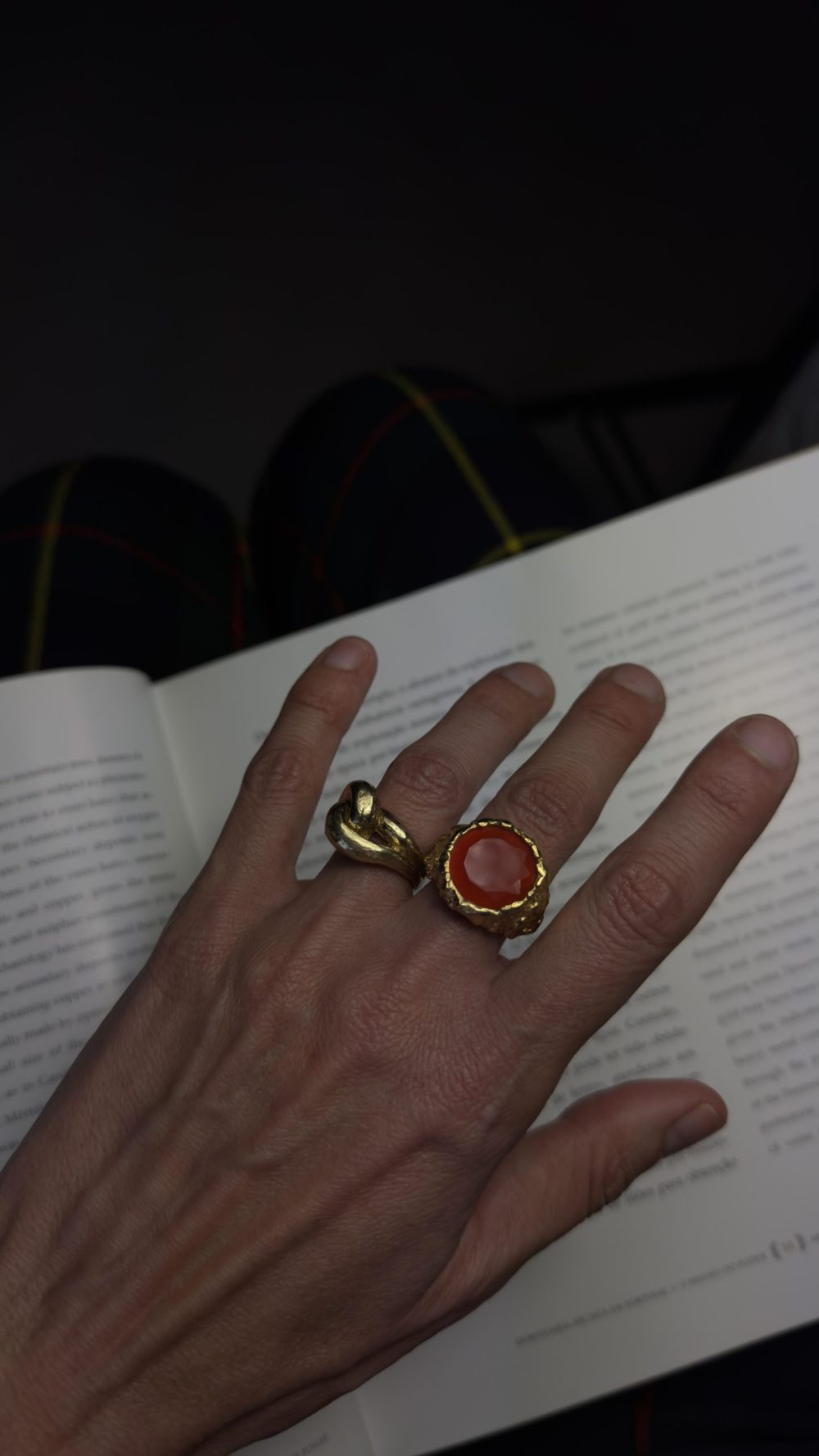 Melting Carnelian Bronze Ring Handmade by Break-a-Stone
