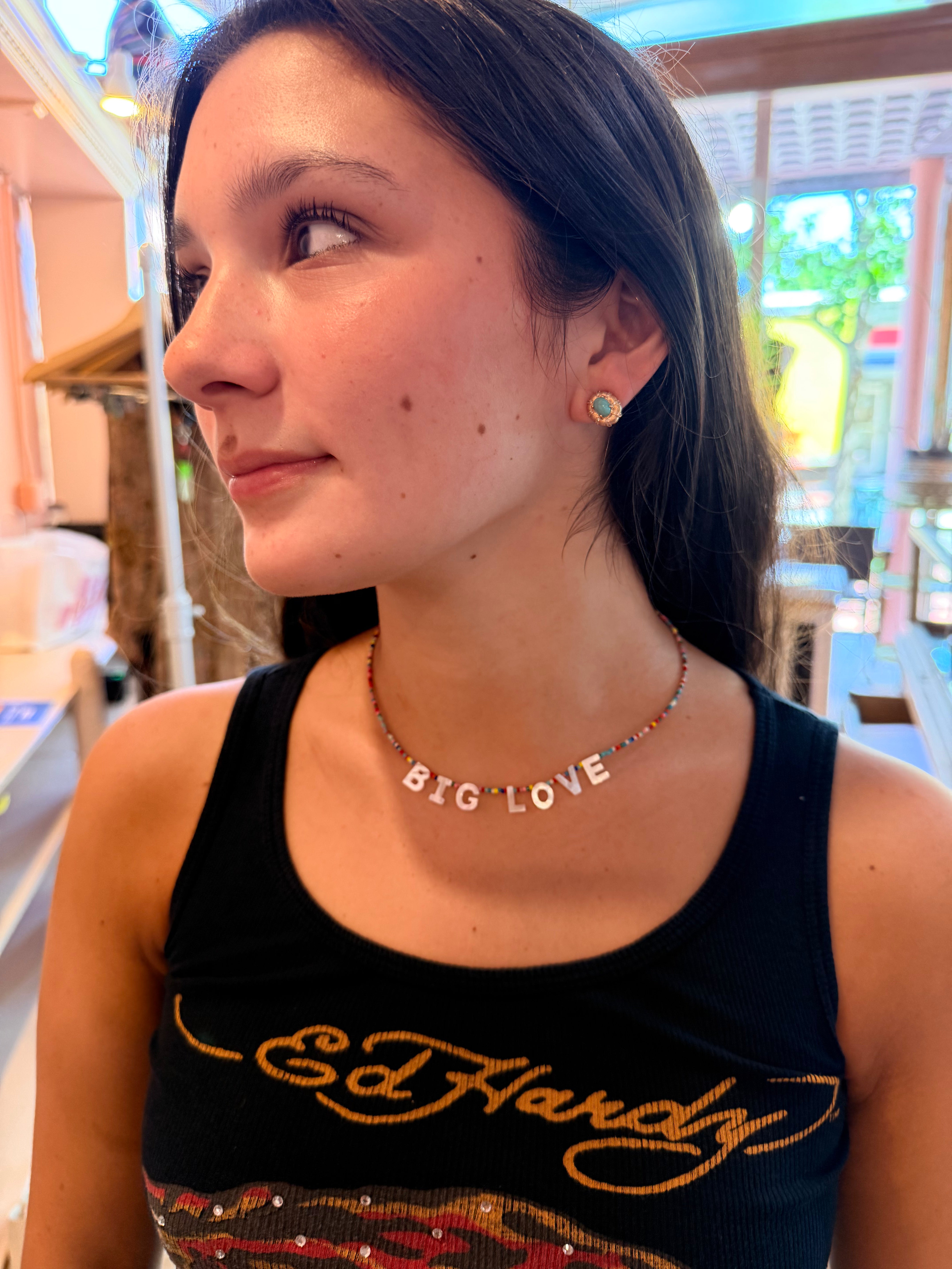Custom Word / Name Necklaces with Mother-of-Pearl Letters