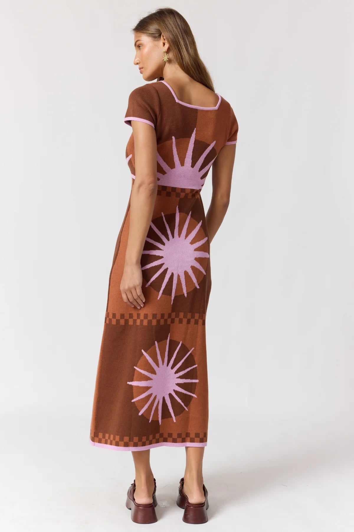 Charlie Midi Dress in cocoa by Nine Lives Bazaar