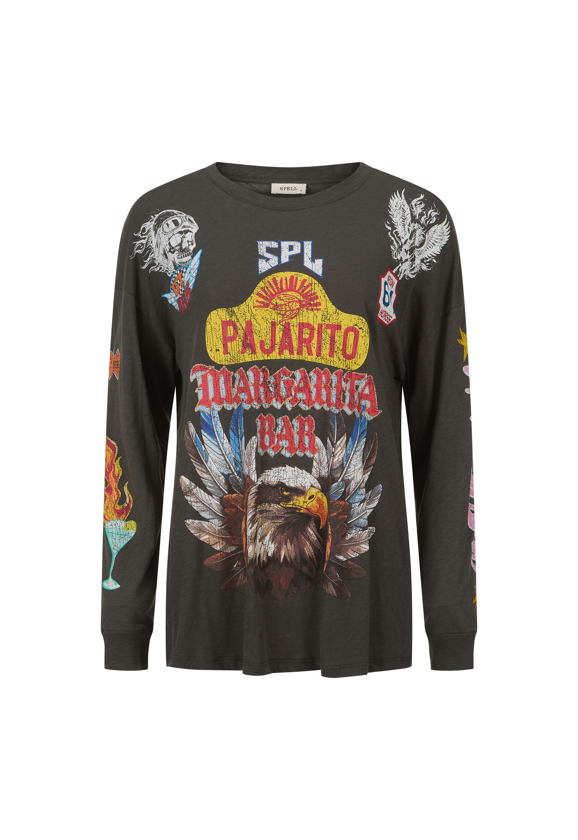 Pajarito Long Sleeve Tee in Charcoal