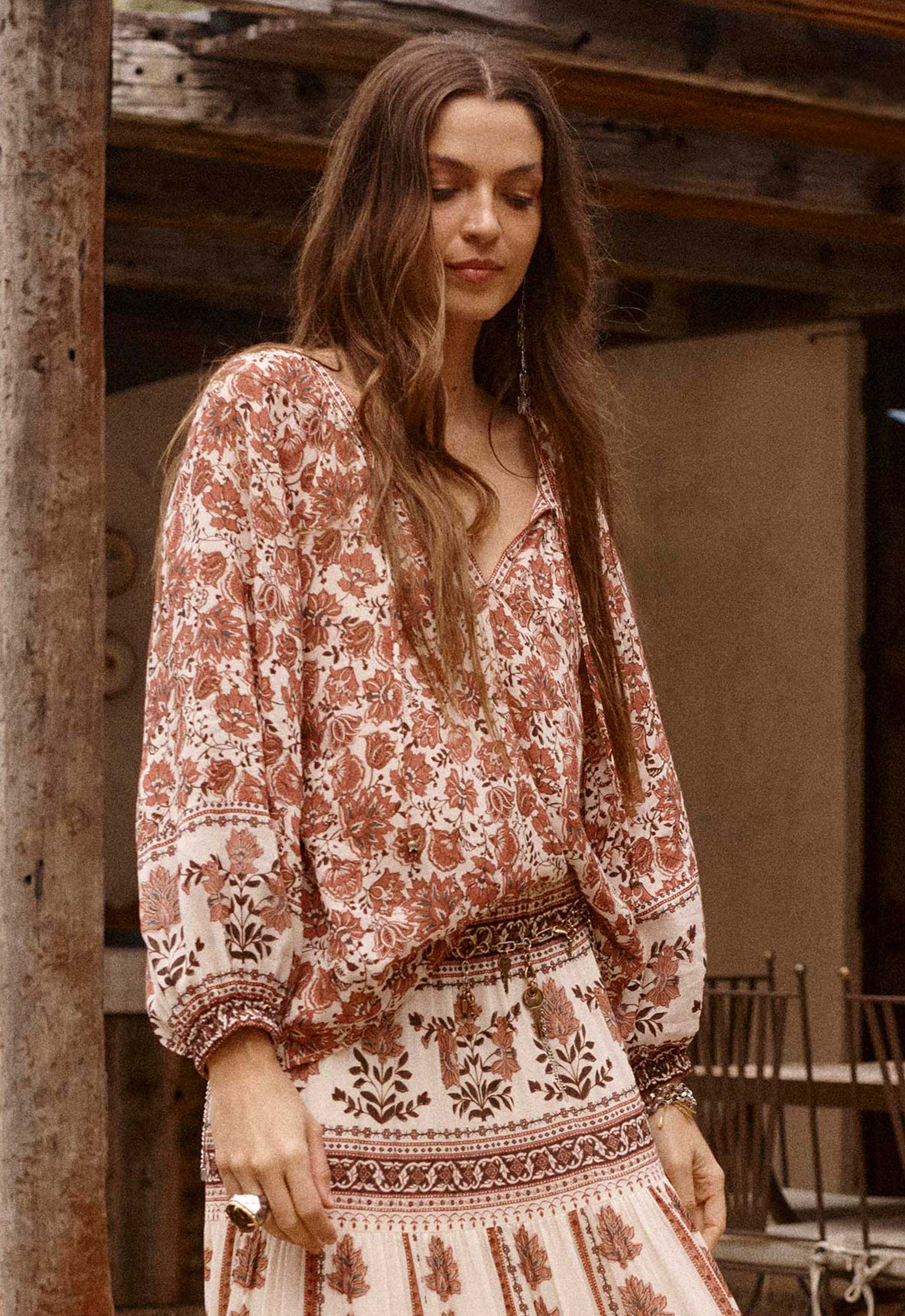 Petalwood Blouse — Dusty Rose