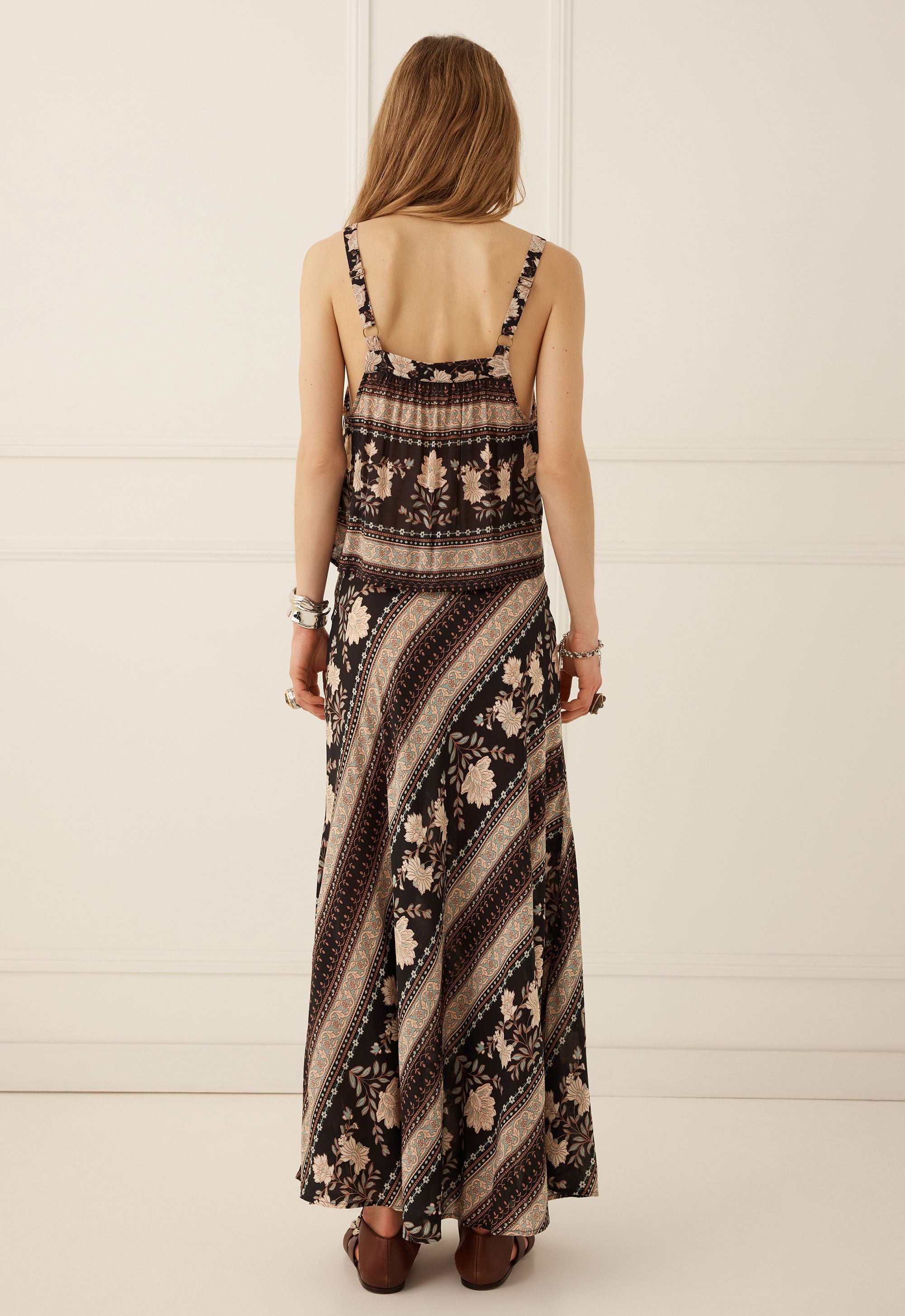 Petalwood Maxi Skirt — Nightfall
