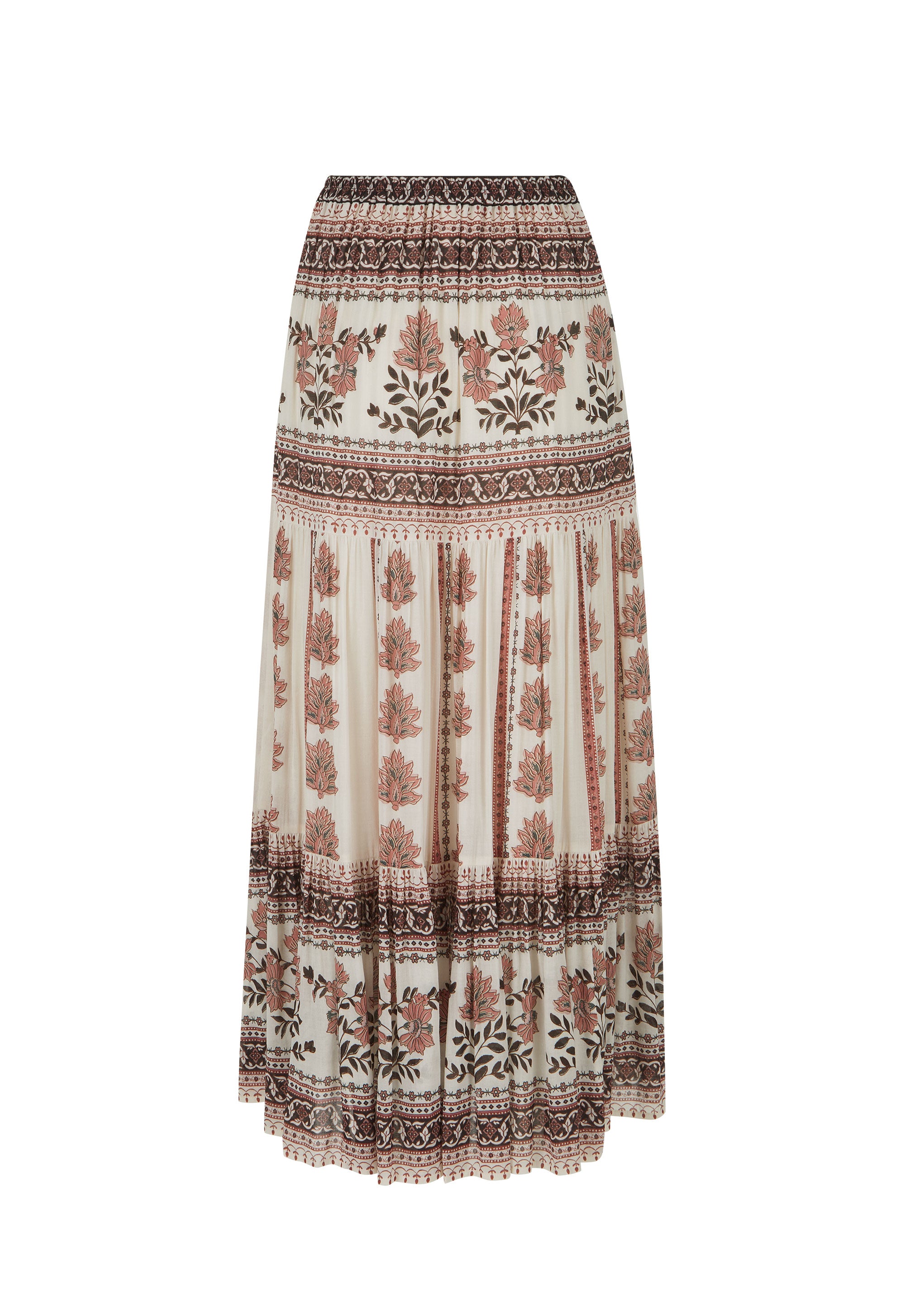 Petalwood Midi Skirt — Dusty Rose