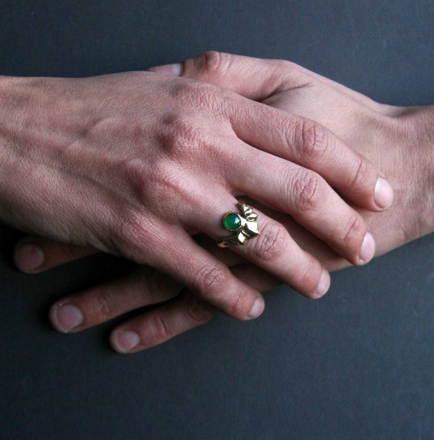 Sun Ring In Garnet Or Green Agate