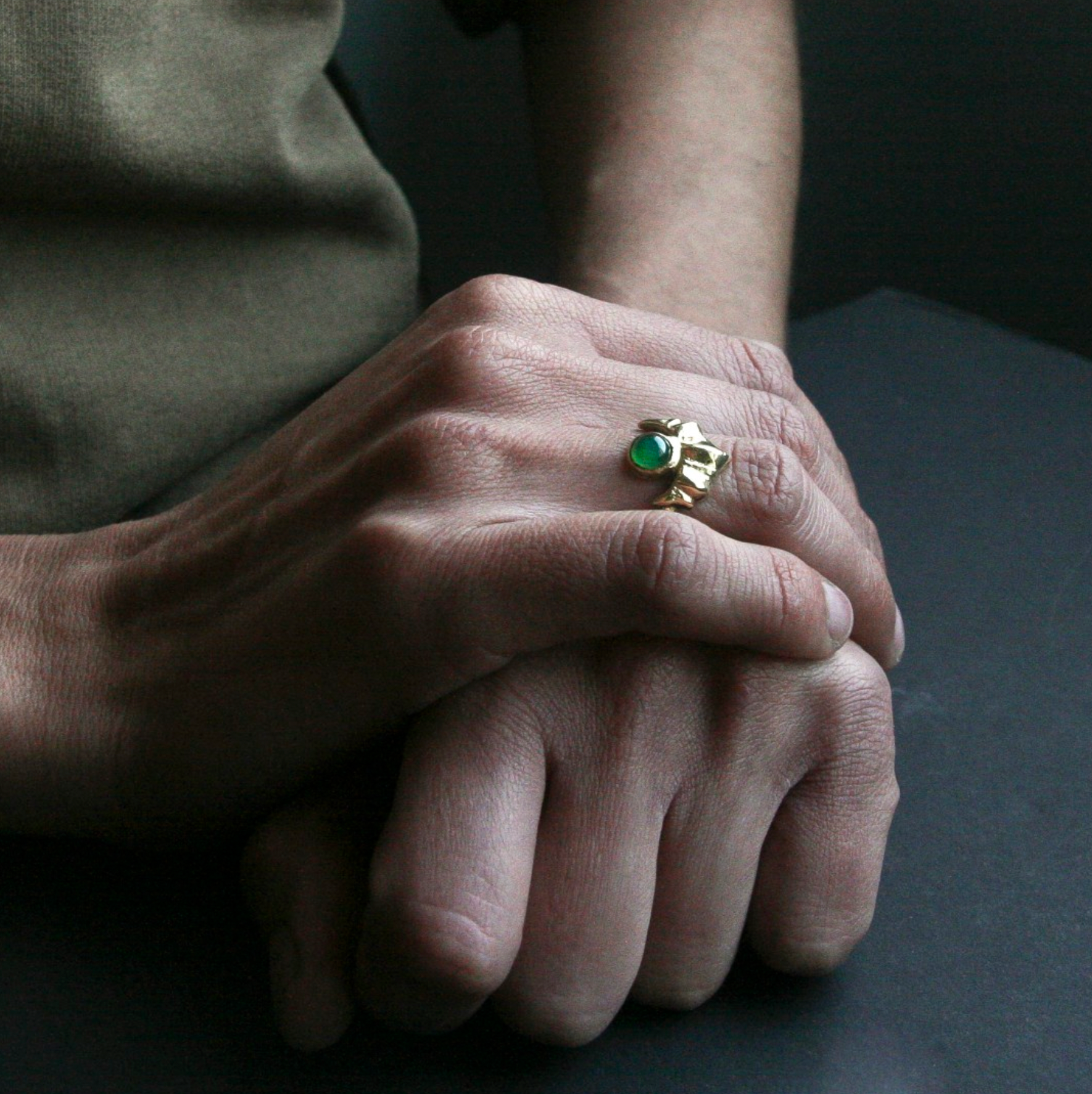 Sun Ring In Garnet Or Green Agate