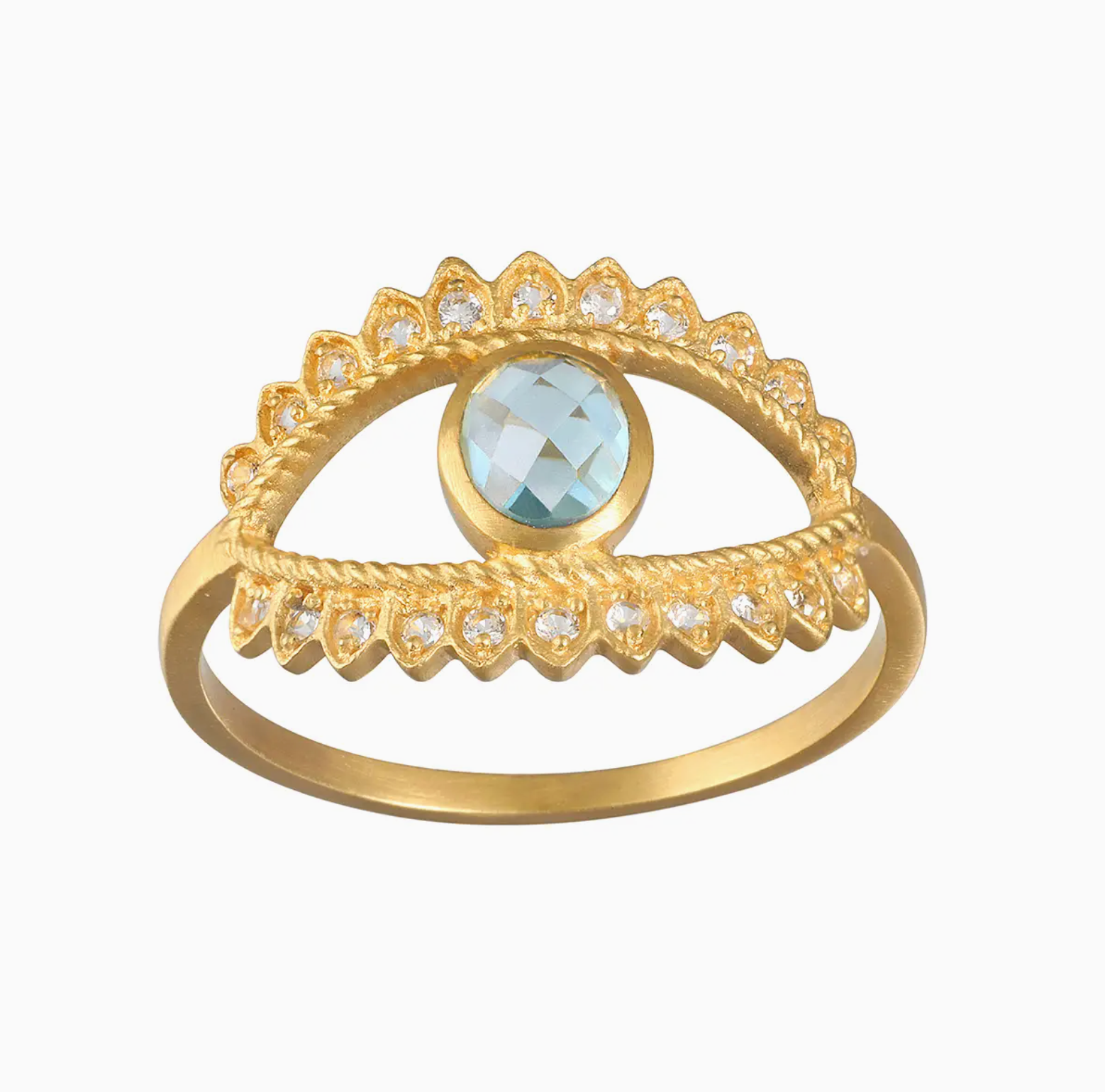 Fancy Blue Topaz Eye Ring