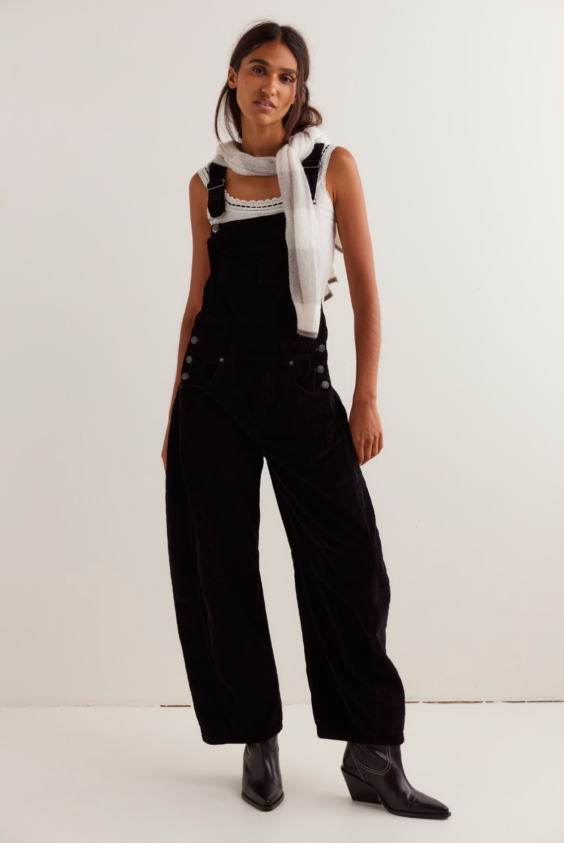 Good Luck Cord Overall In Black Ember