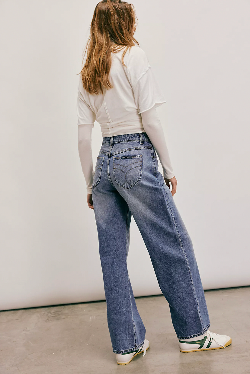 Rolla's Kate Baggy Straight Jeans In Real Worn