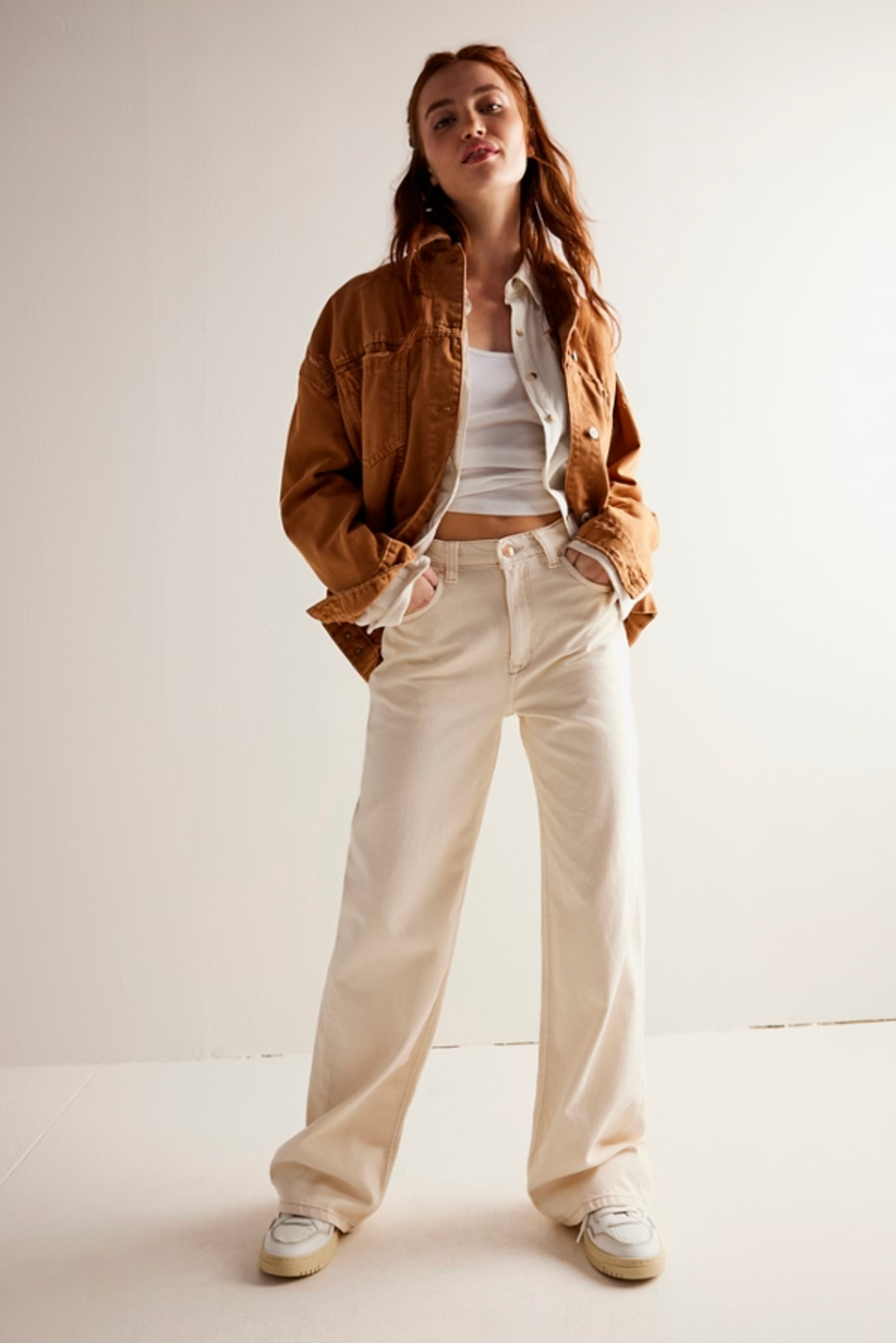 Tinsley Baggy High Rise Jean In Ecru By Free People