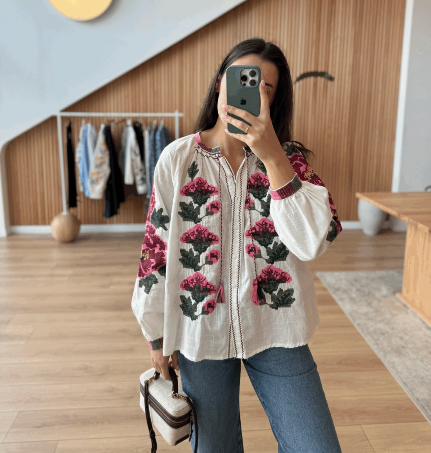 Etamin Rose Patterned Bohemian Blouse