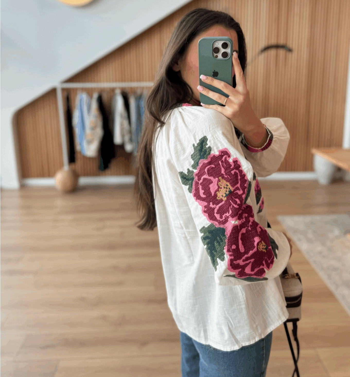 Etamin Rose Patterned Bohemian Blouse