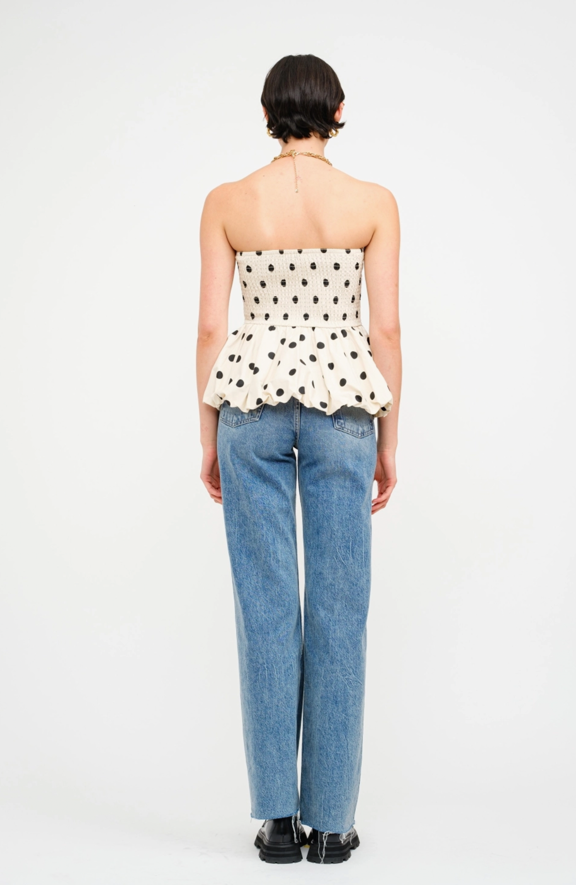 Paige Polka Dot Strapless Blouse