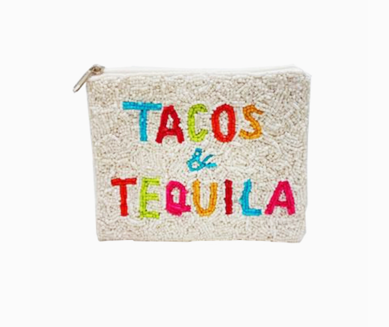Tacos And Tequila Beaded Coin Purse