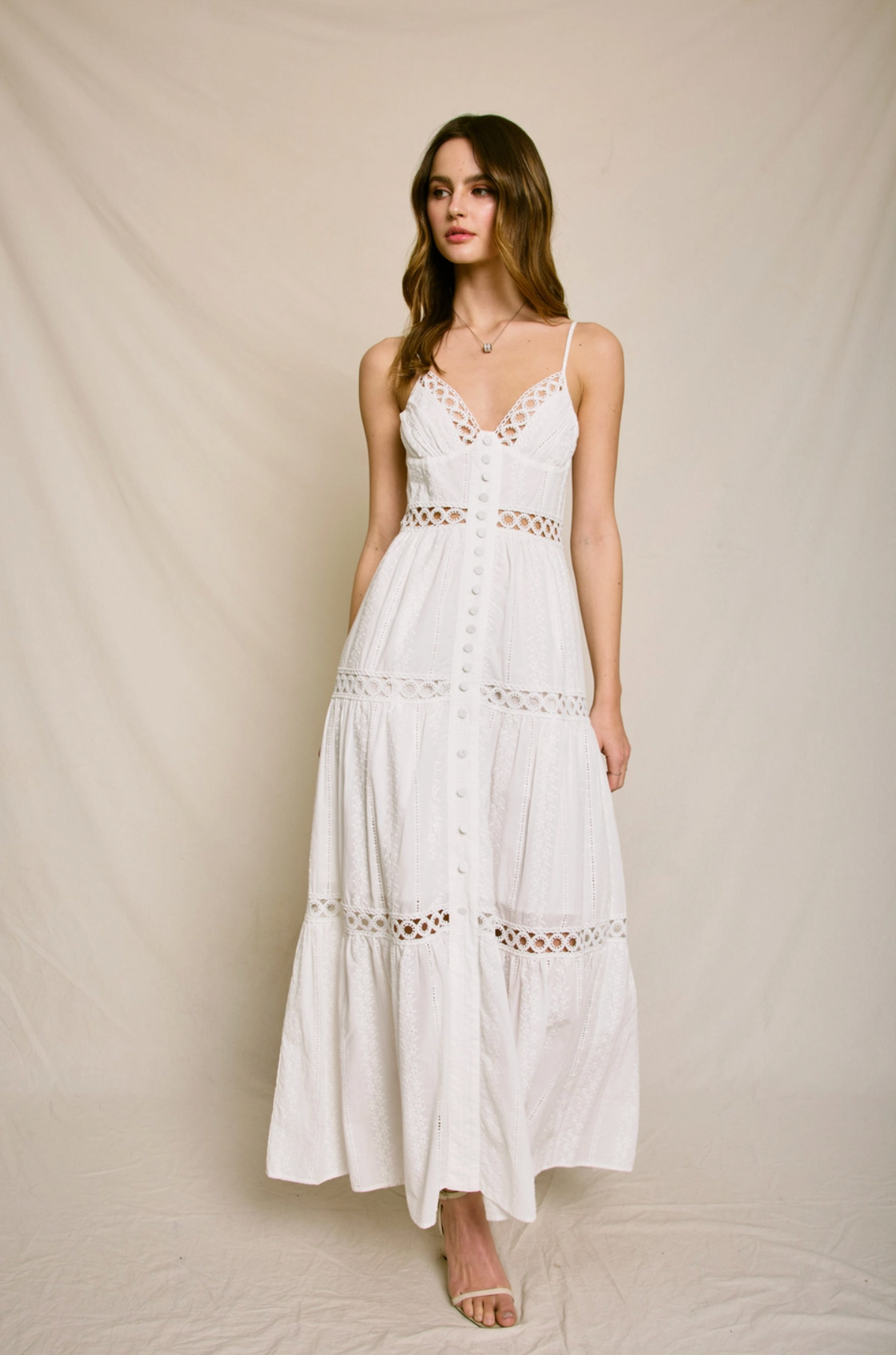 Eyelet Lace Maxi Dress