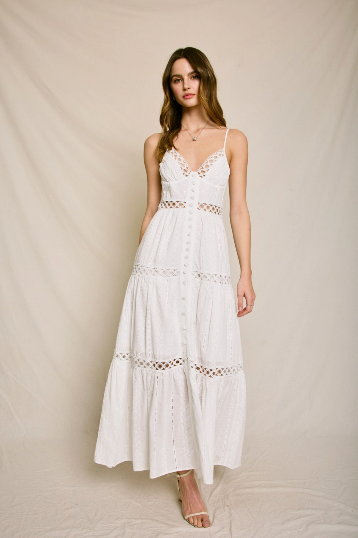 Eyelet Lace Maxi Dress