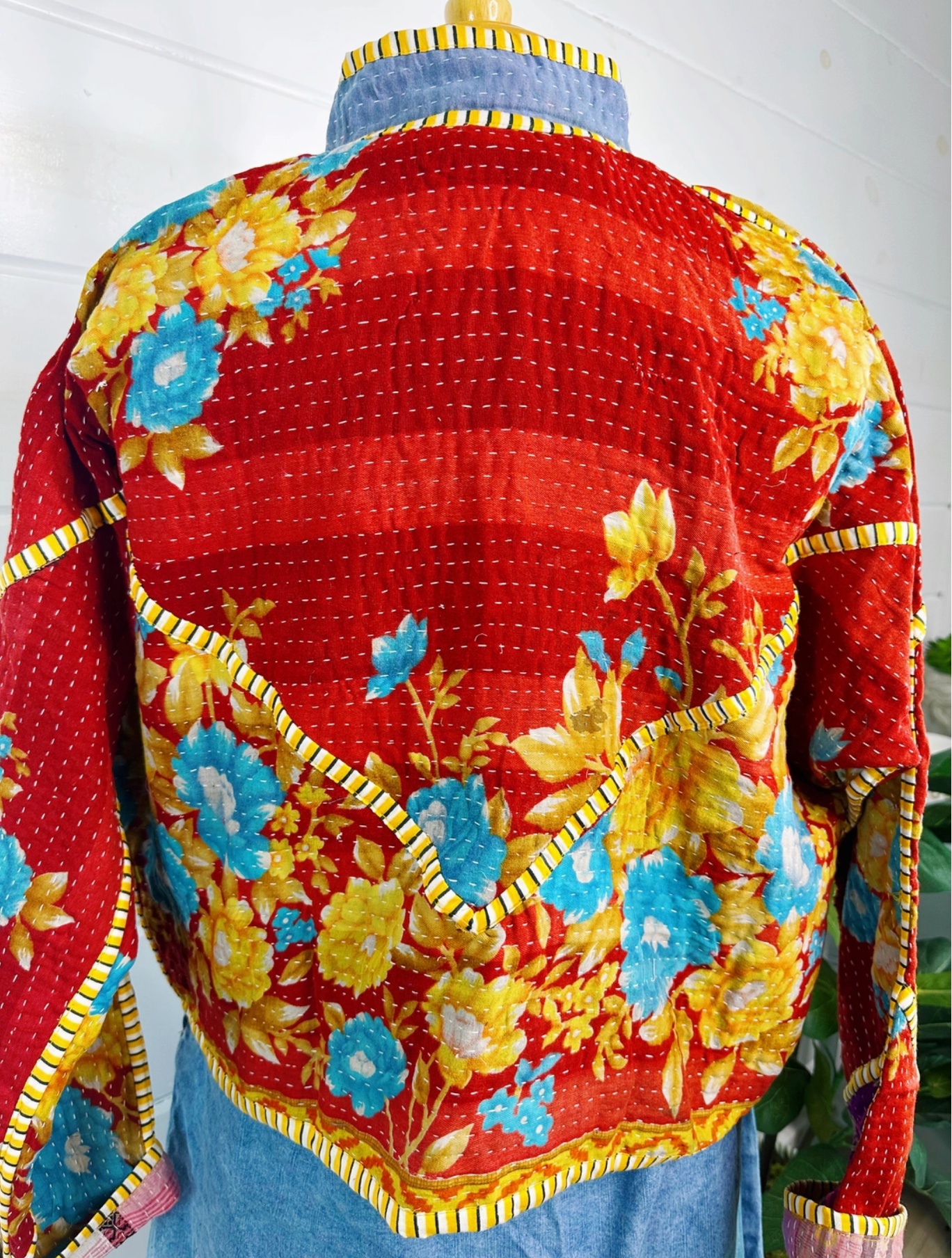 Handmade Patchwork Kantha Quilted Bomber Jacket A