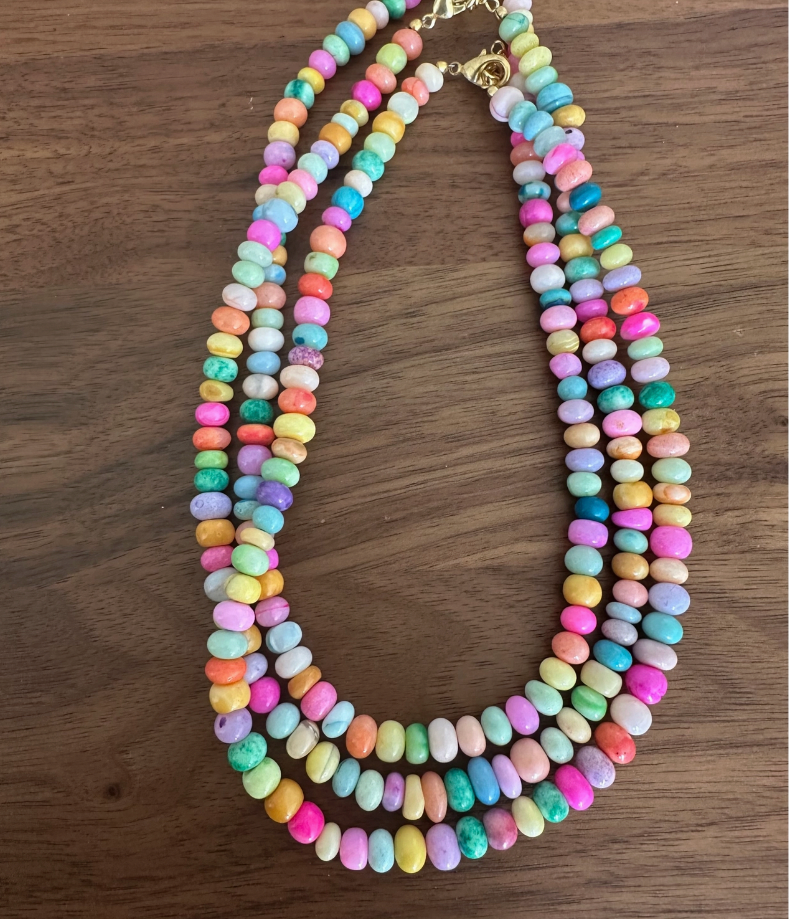 Summer Candy Opal Necklace – Pink Pastel Beaded