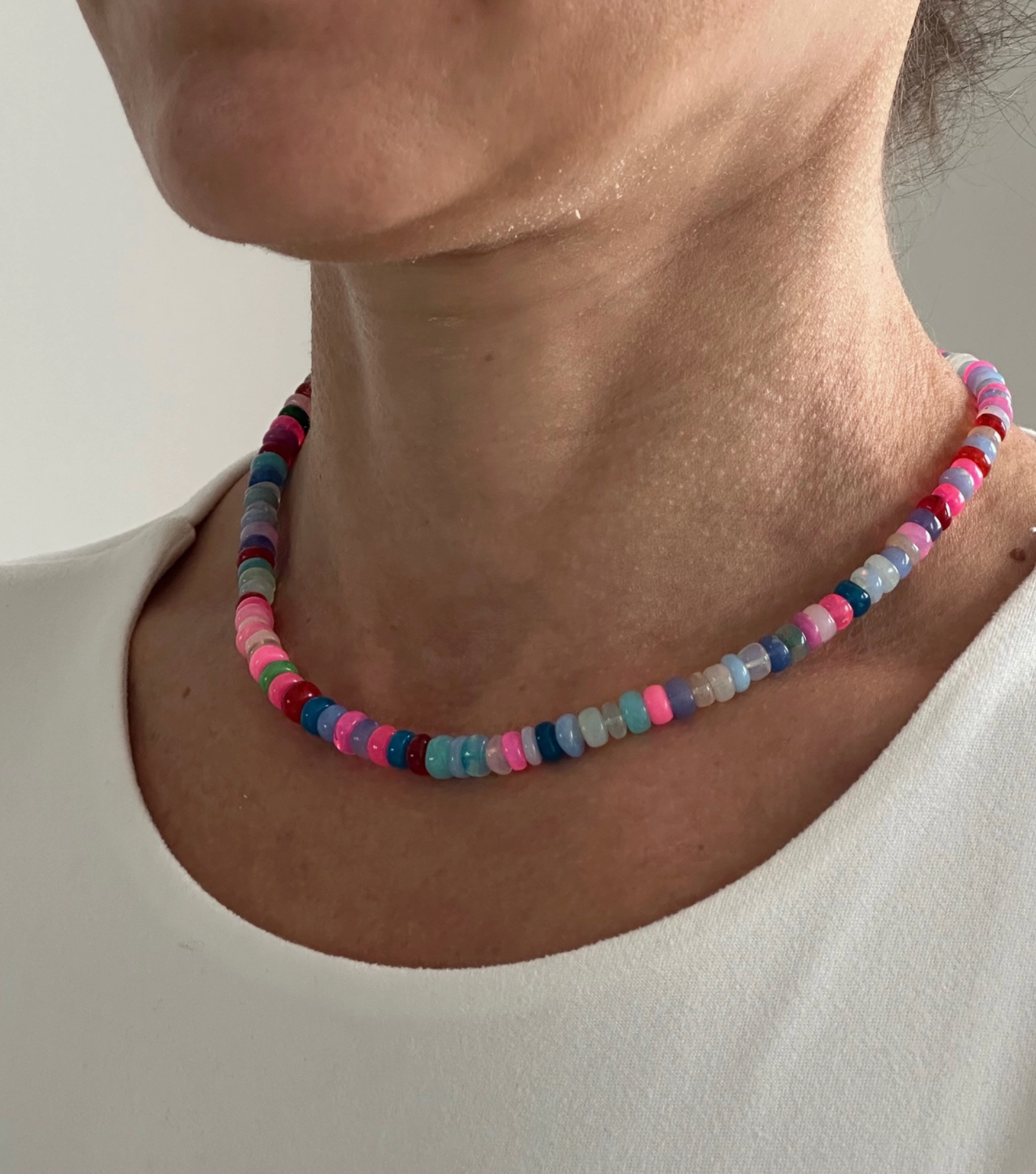 Pink Candy Opal Necklace