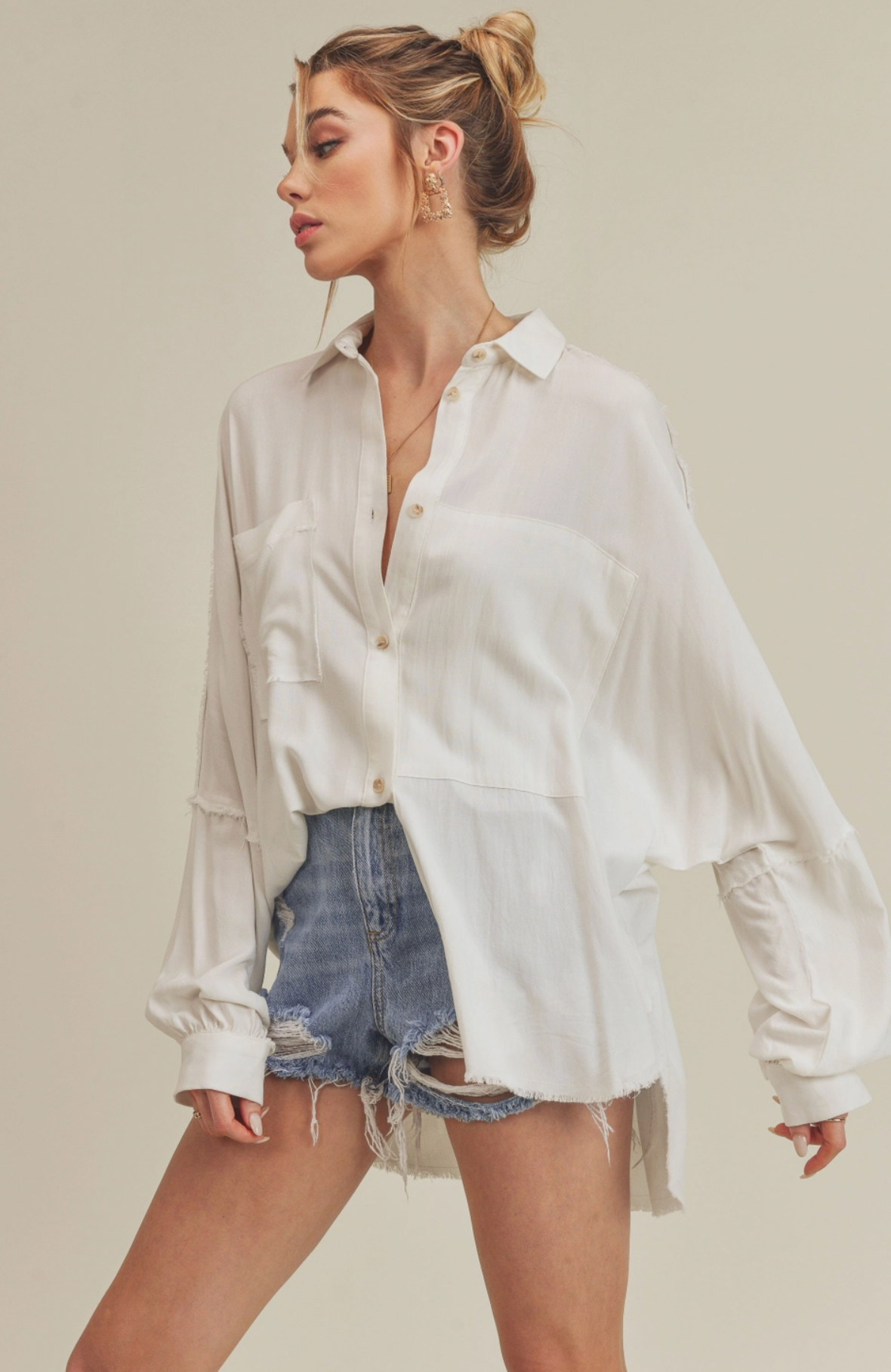 Delilah Lightweight Summer Blouse In White, Black Or Olive