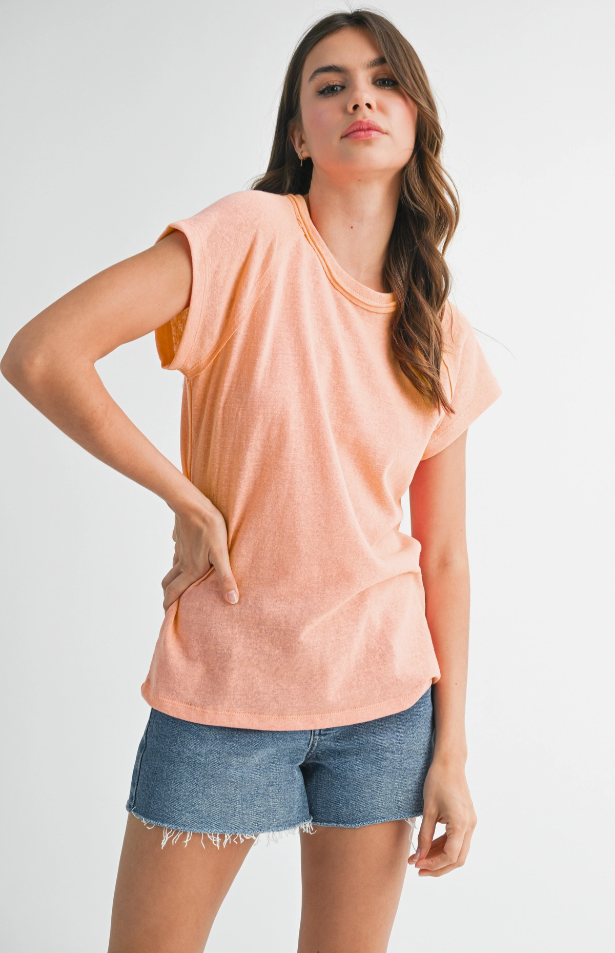 Ivy Tee In Pistachio Or Cantaloupe