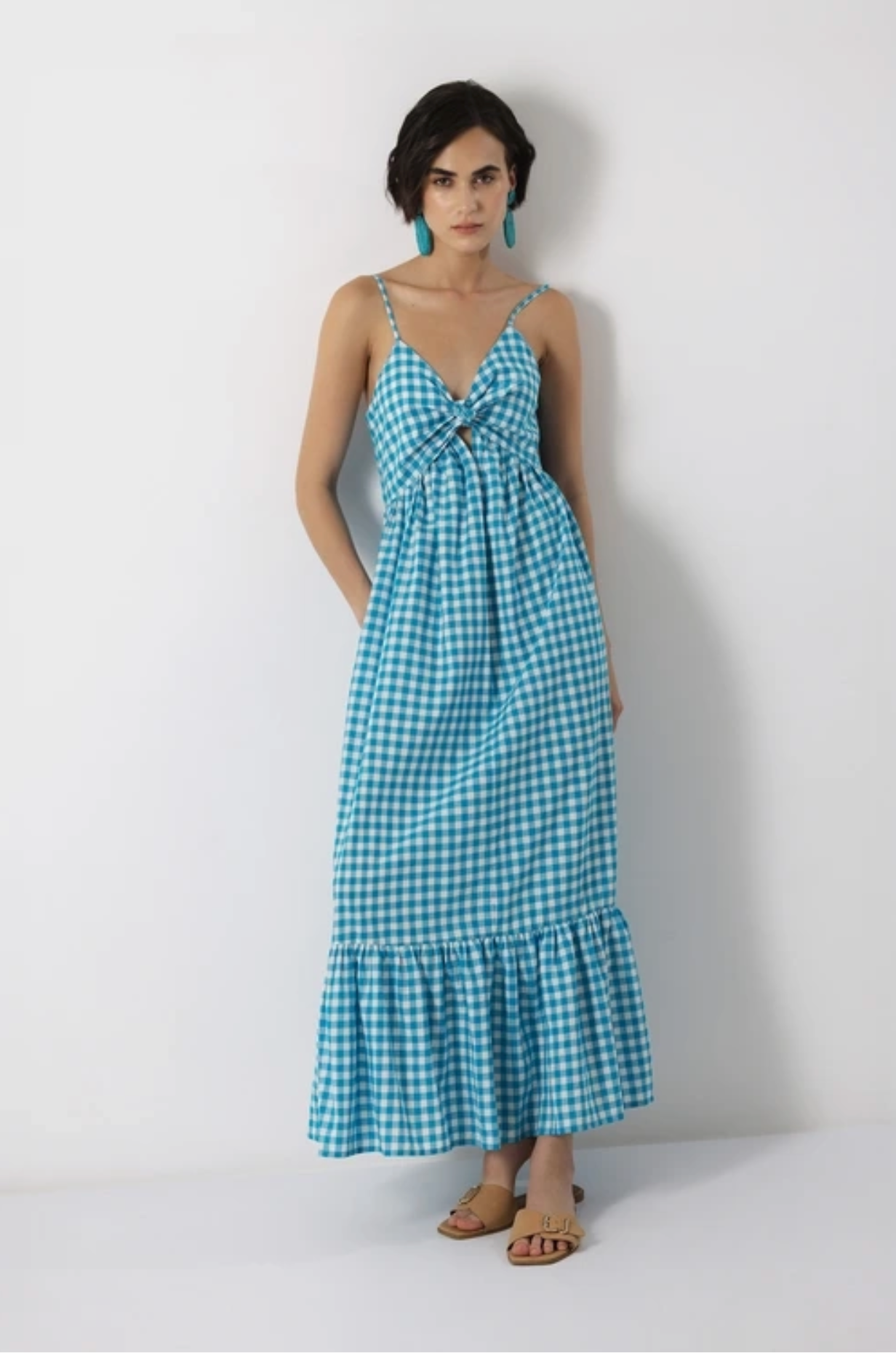 The Sunday Picnic Dress In Blue Checker