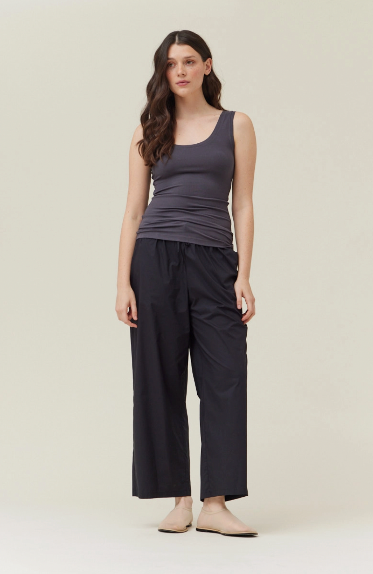 The Every Day Ribbed Tank In Dark Indigo