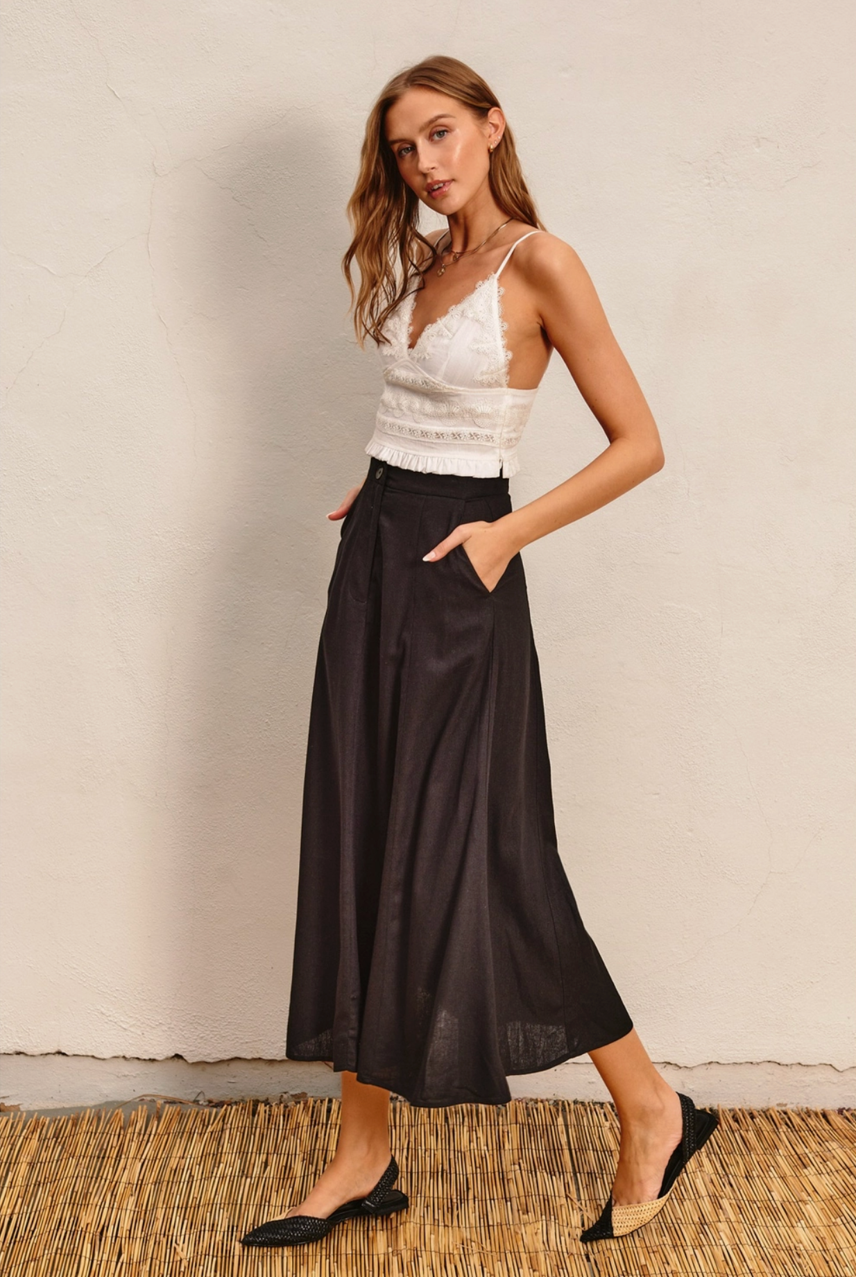 Heaven Sent Flared Maxi Skirt Black