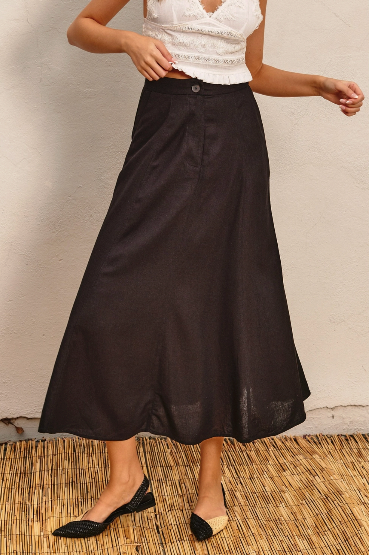 Heaven Sent Flared Maxi Skirt Black