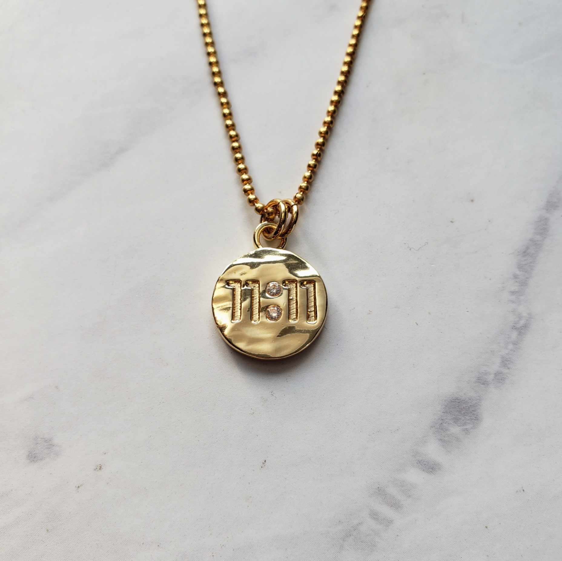 11:11 Gold Charm Medallion Pendant Necklace
