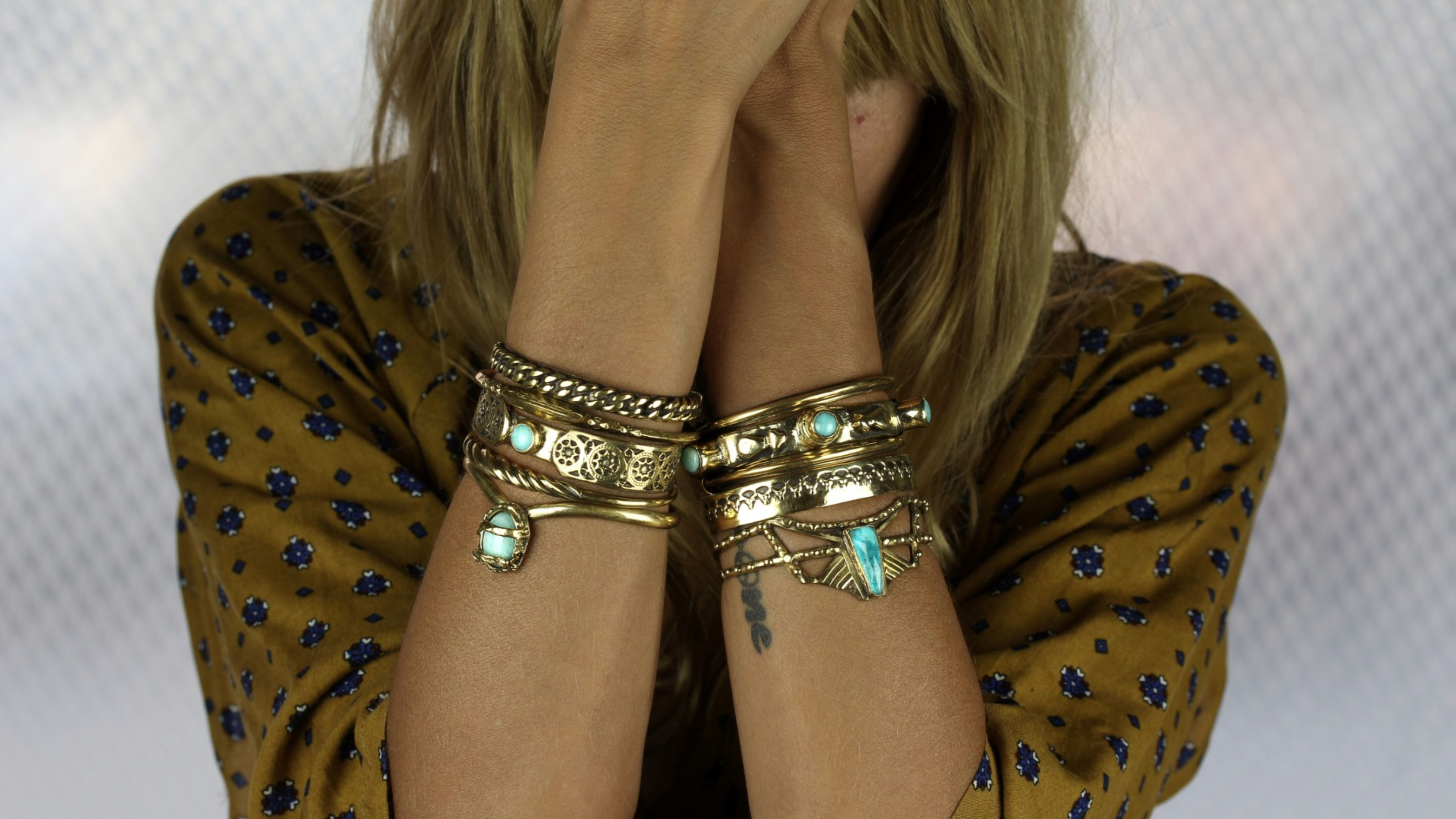 Arrow Chrysocolla Cuff — Bronze