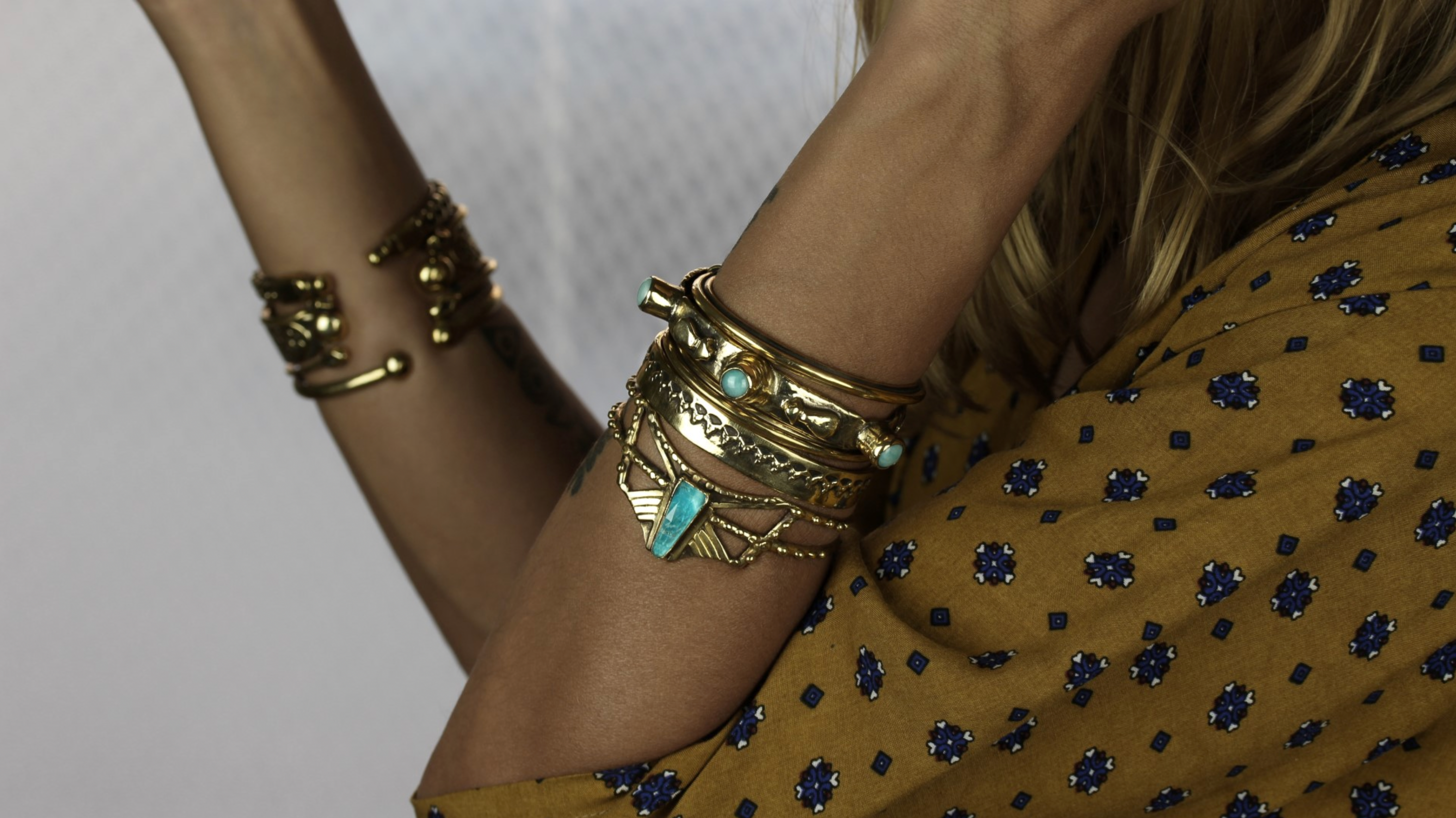 Arrow Chrysocolla Cuff — Bronze