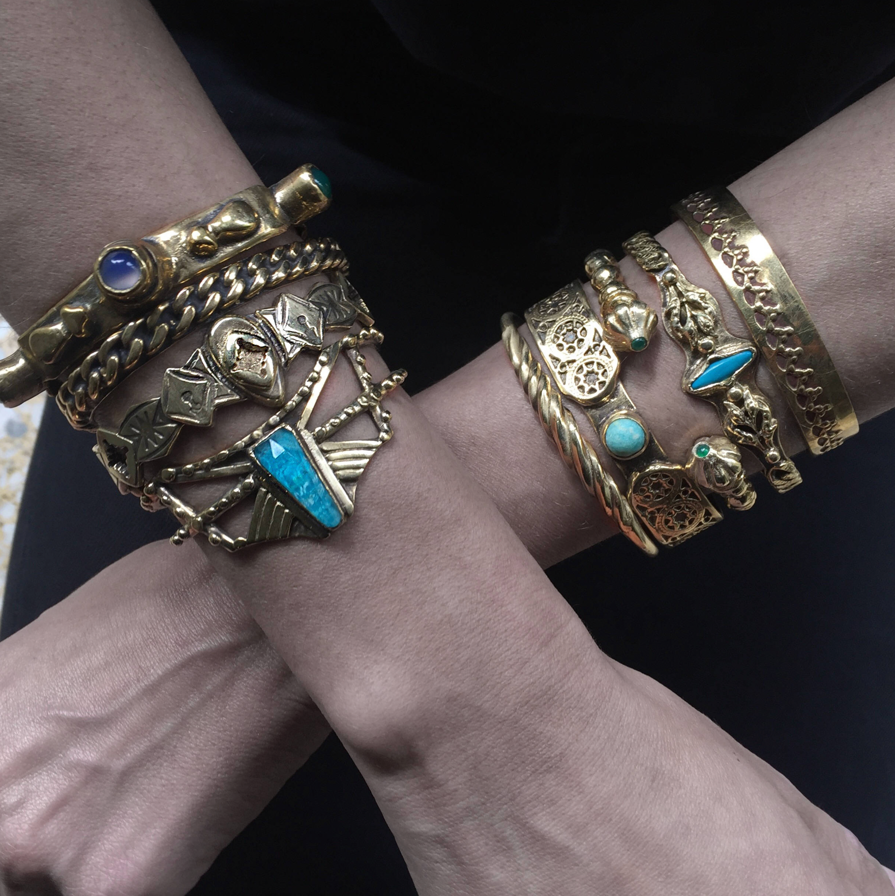Arrow Chrysocolla Cuff — Bronze