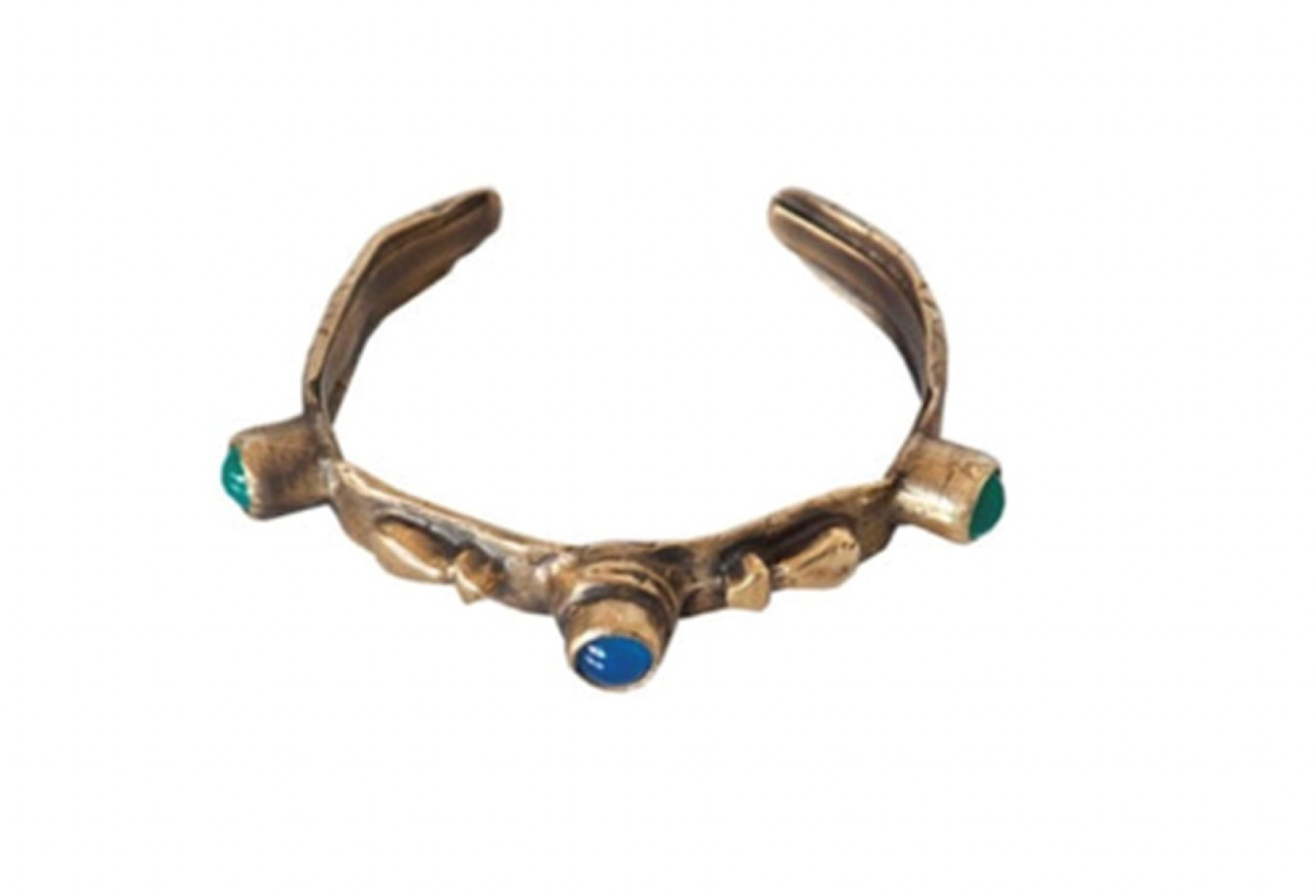 Victory Cuff — Bronze with Blue & Green Agate