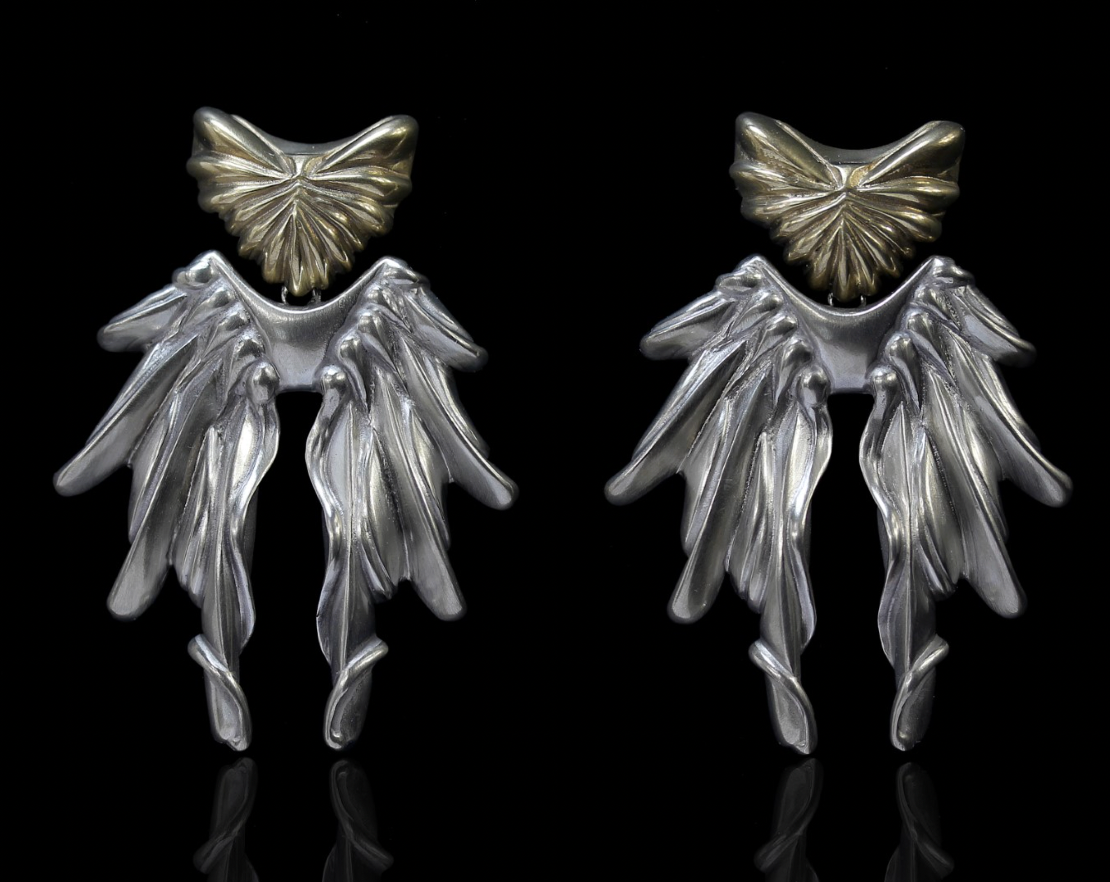 Phoenix Dangling Earrings Gold