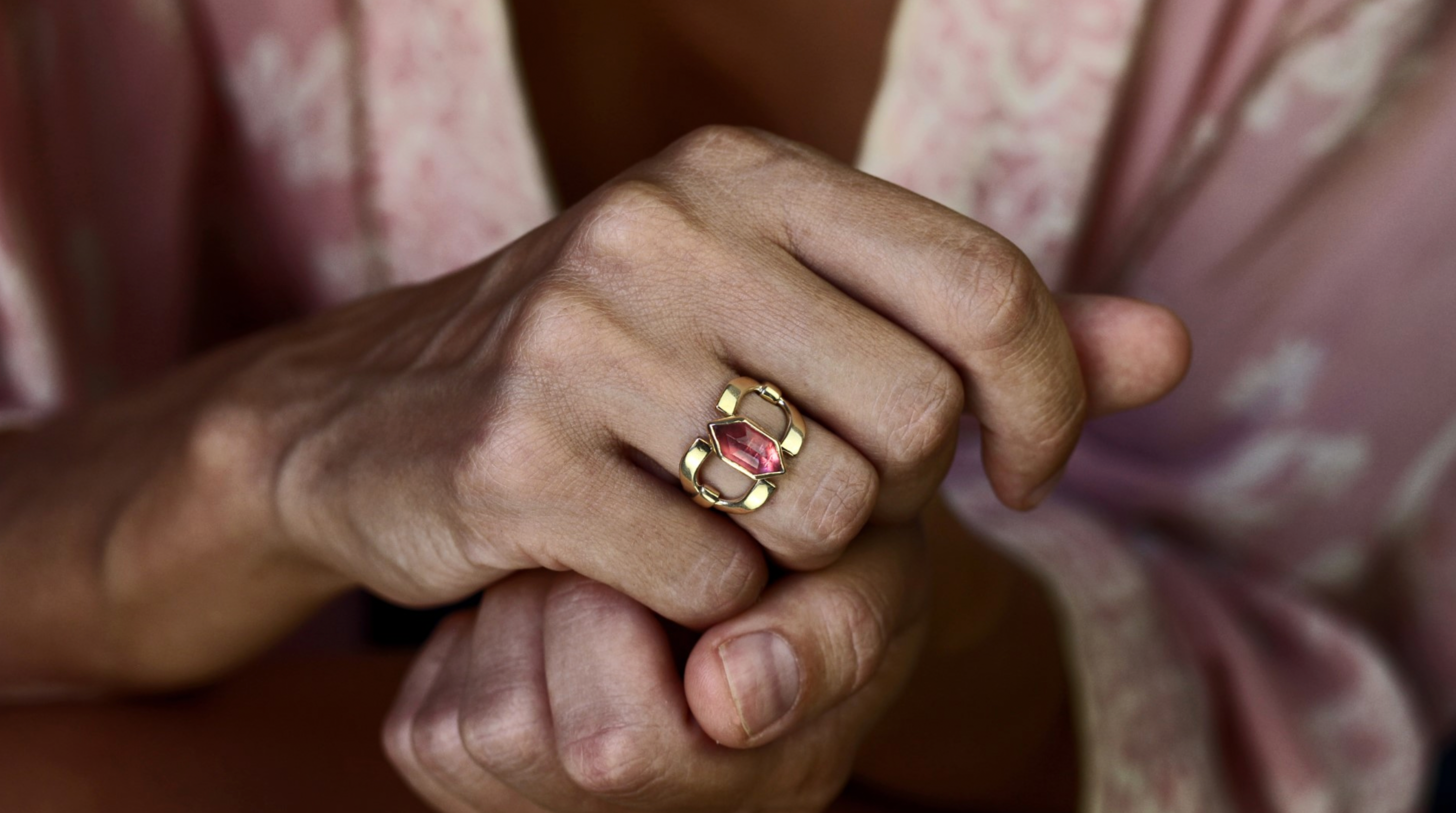 Chloe Tourmaline Ring In Bronze