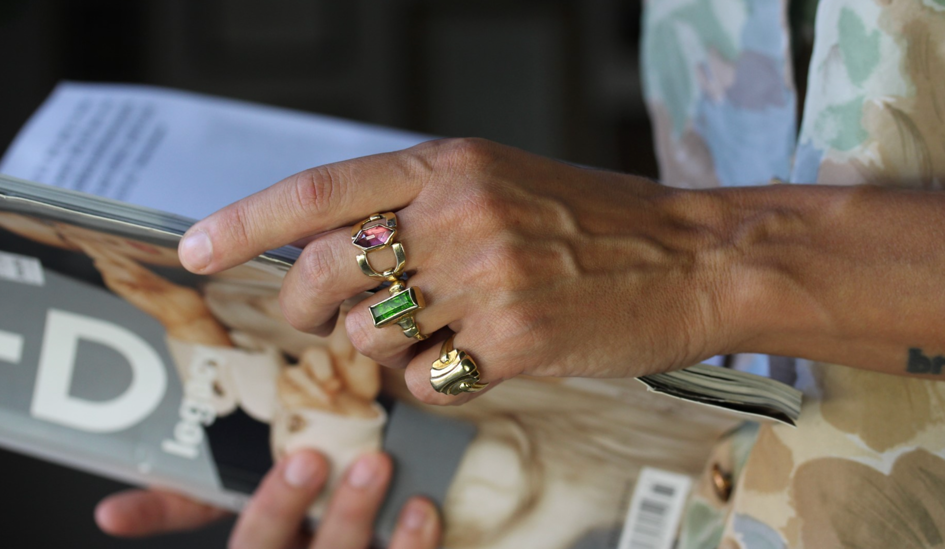Chloe Tourmaline Ring In Bronze