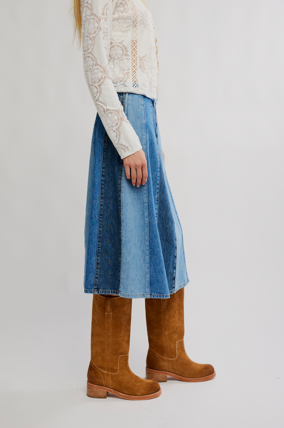 Sunbeam Denim Midi Skirt