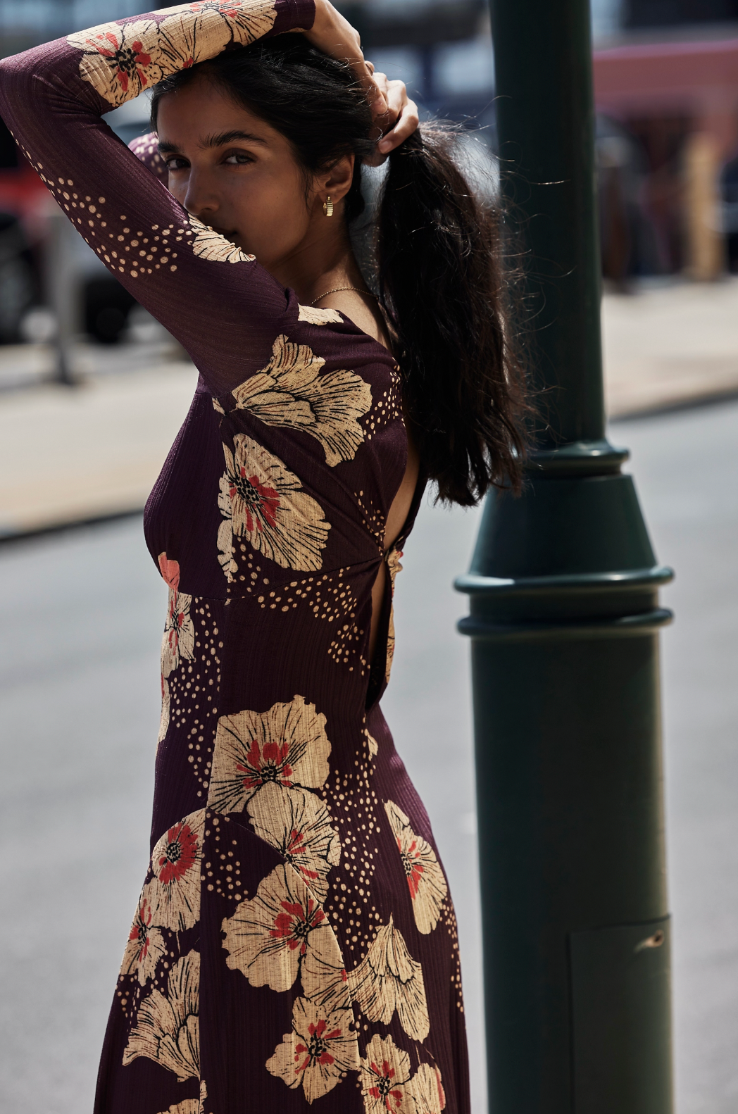 Calla Midi Dress in Plum