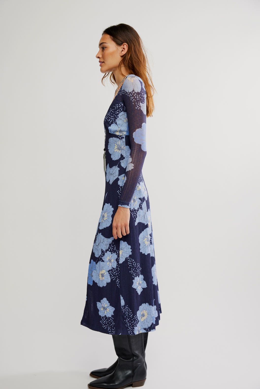 Calla Midi Dress in Blue