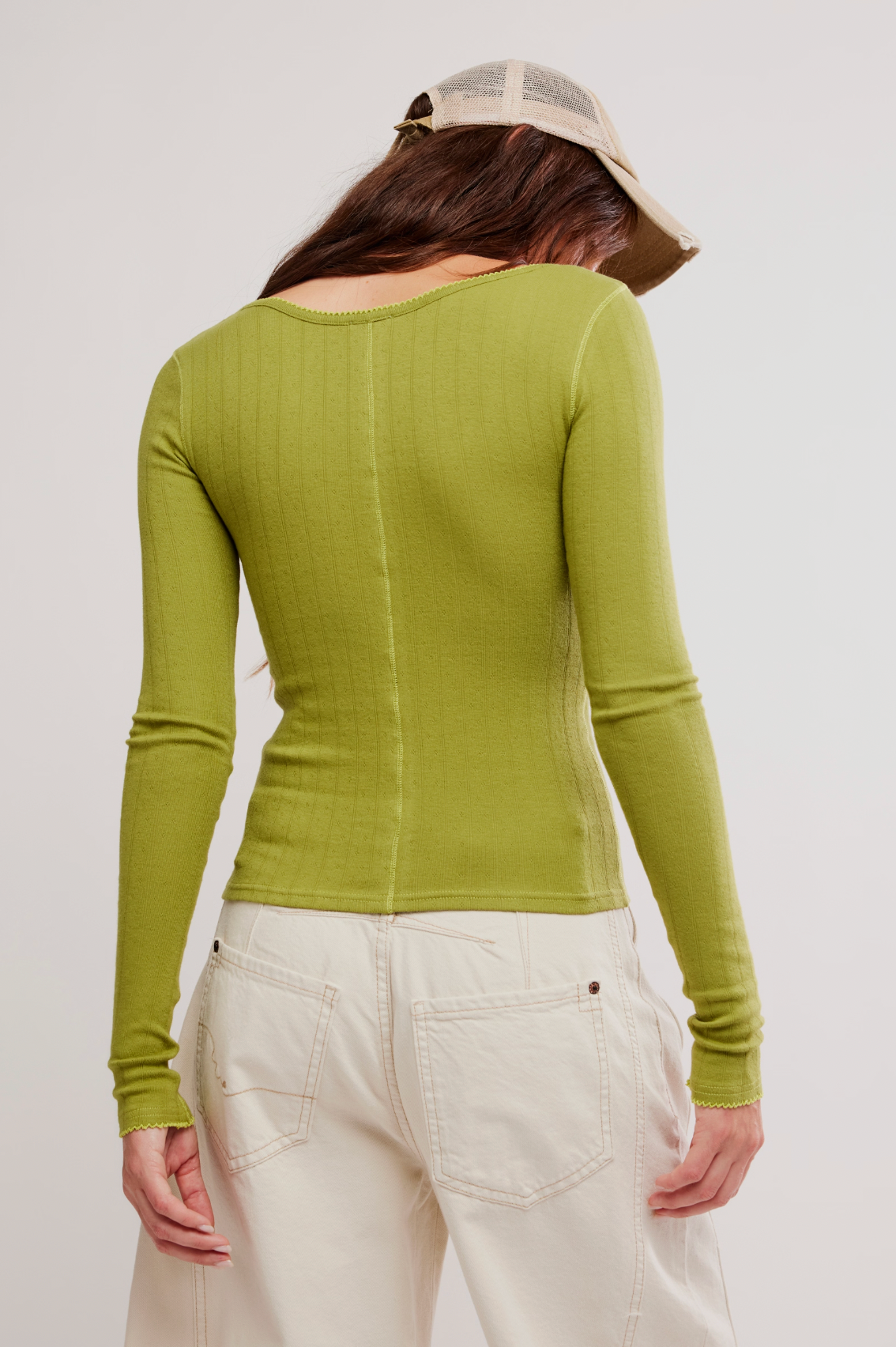 End Game Pointelle Top in Fresh Sprouts